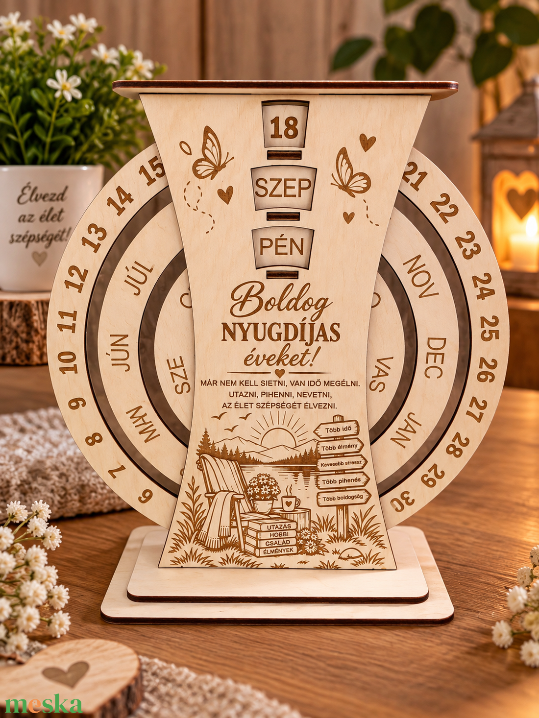 NYUGDÍJAS BÚCSÚAJÁNDÉK-ÖRÖKNAPTÁR NŐKNEK  - otthon & életmód - dekoráció - asztal és polc dekoráció - asztaldísz - Meska.hu