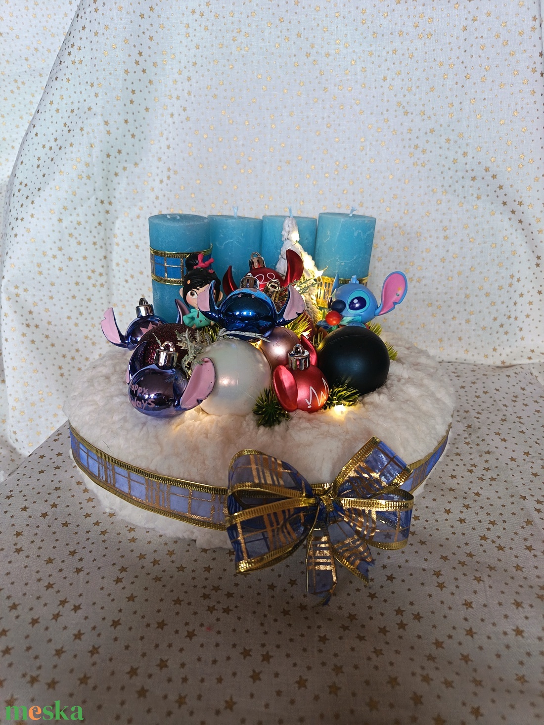 Stitch - karácsony - adventi díszek - adventi koszorú - Meska.hu