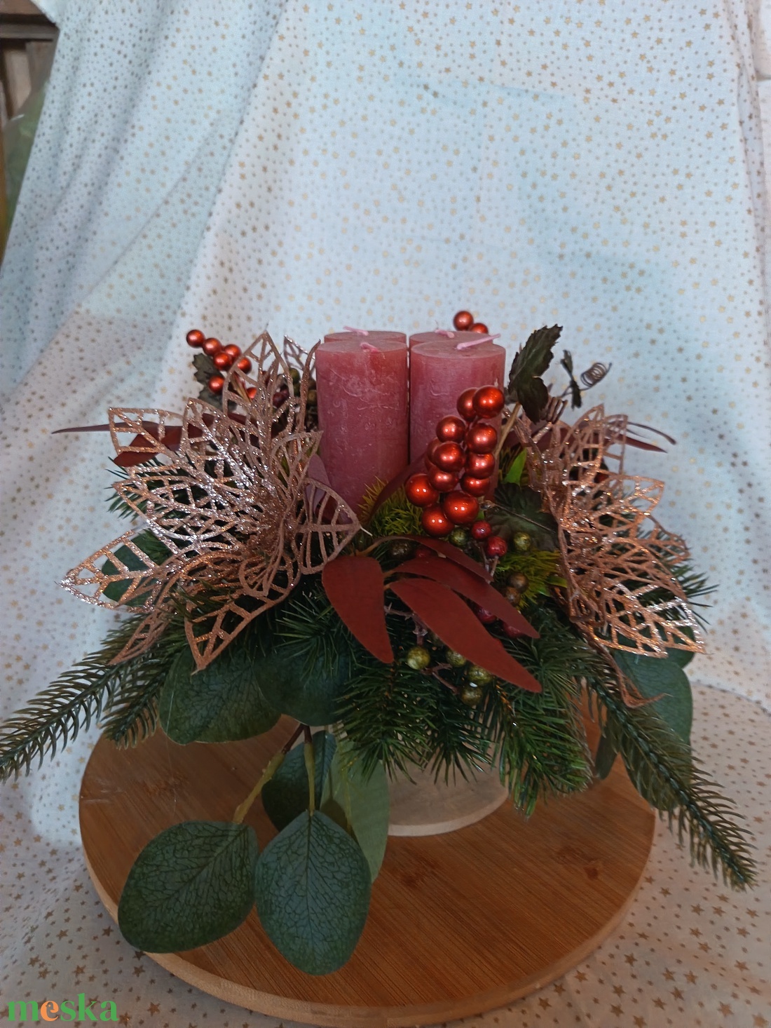 Asztaldísze - karácsony - adventi díszek - adventi koszorú - Meska.hu