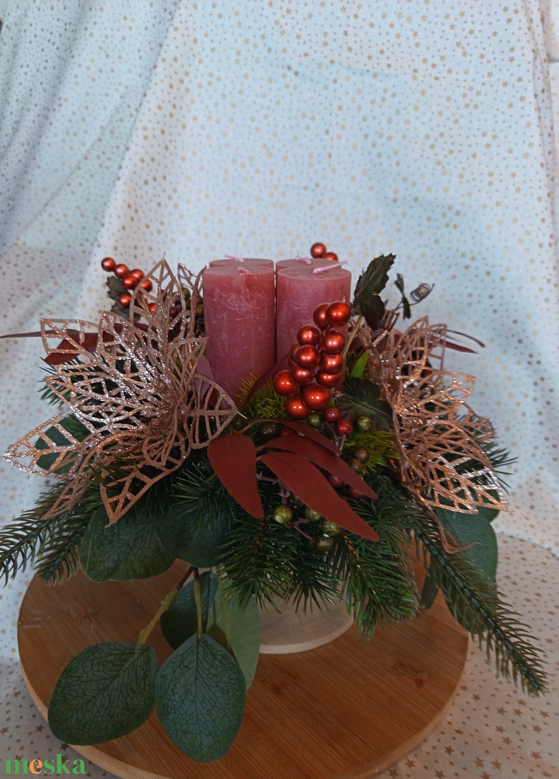 Asztaldísze - karácsony - adventi díszek - adventi koszorú - Meska.hu