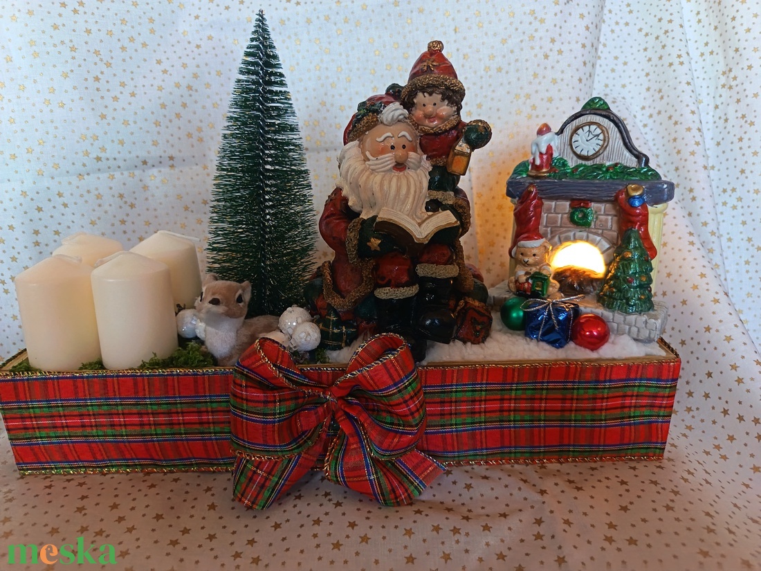 Karácsonyi ünnepeket - karácsony - adventi díszek - adventi asztaldísz - Meska.hu