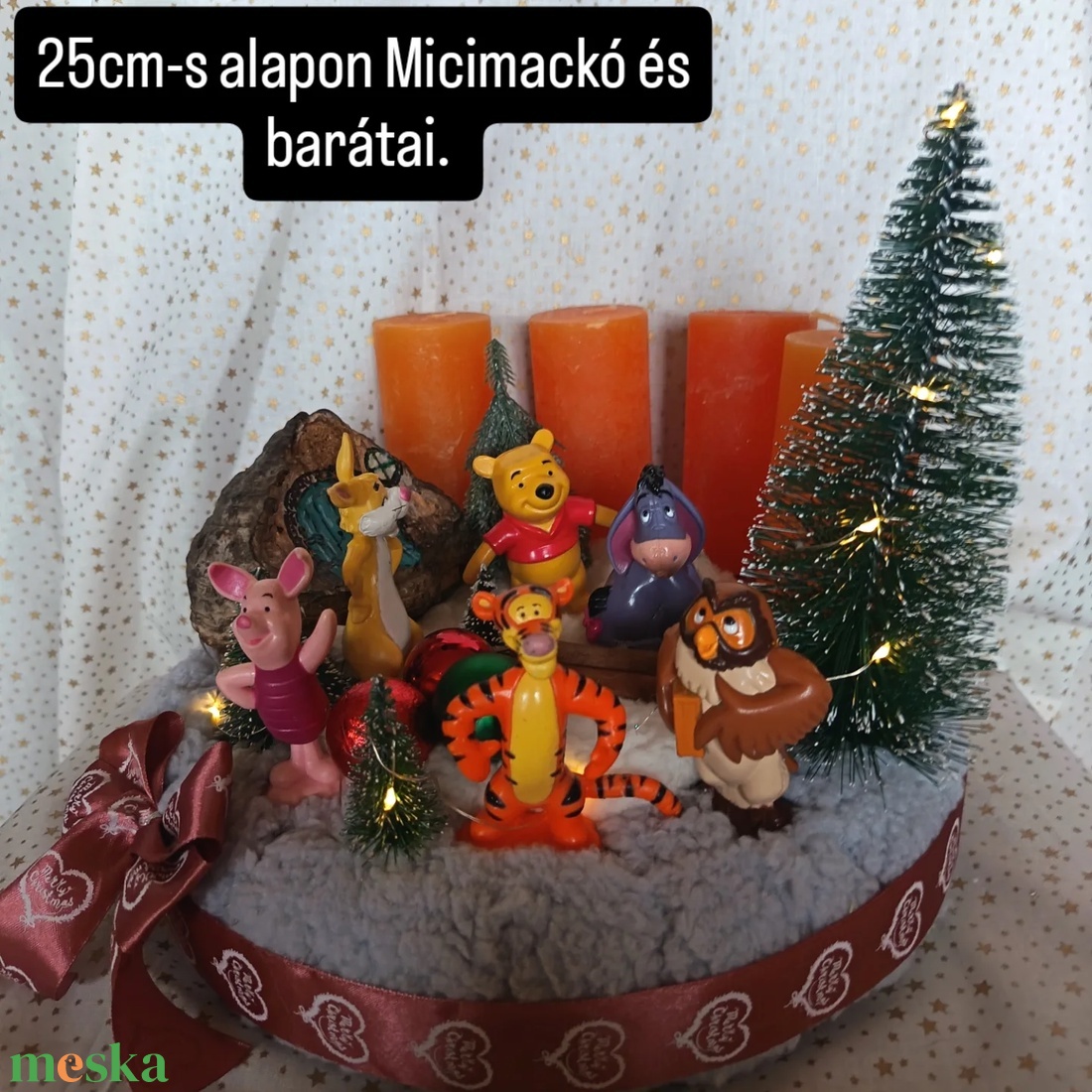Micimackó - karácsony - adventi díszek - adventi asztaldísz - Meska.hu
