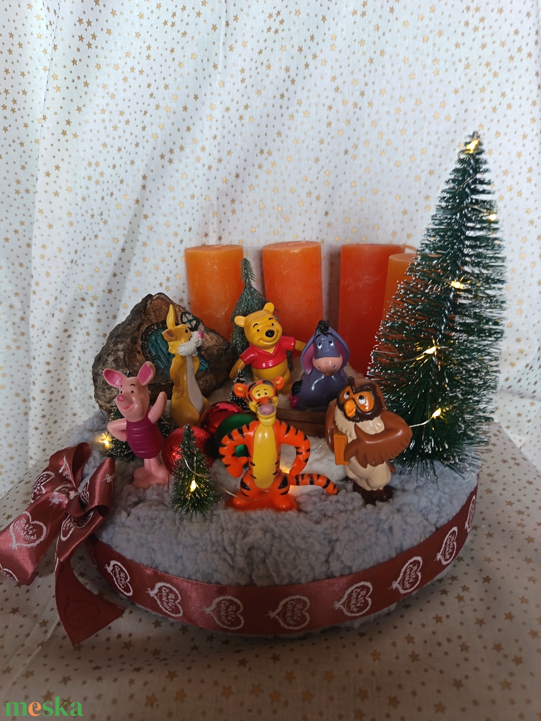 Micimackó - karácsony - adventi díszek - adventi asztaldísz - Meska.hu