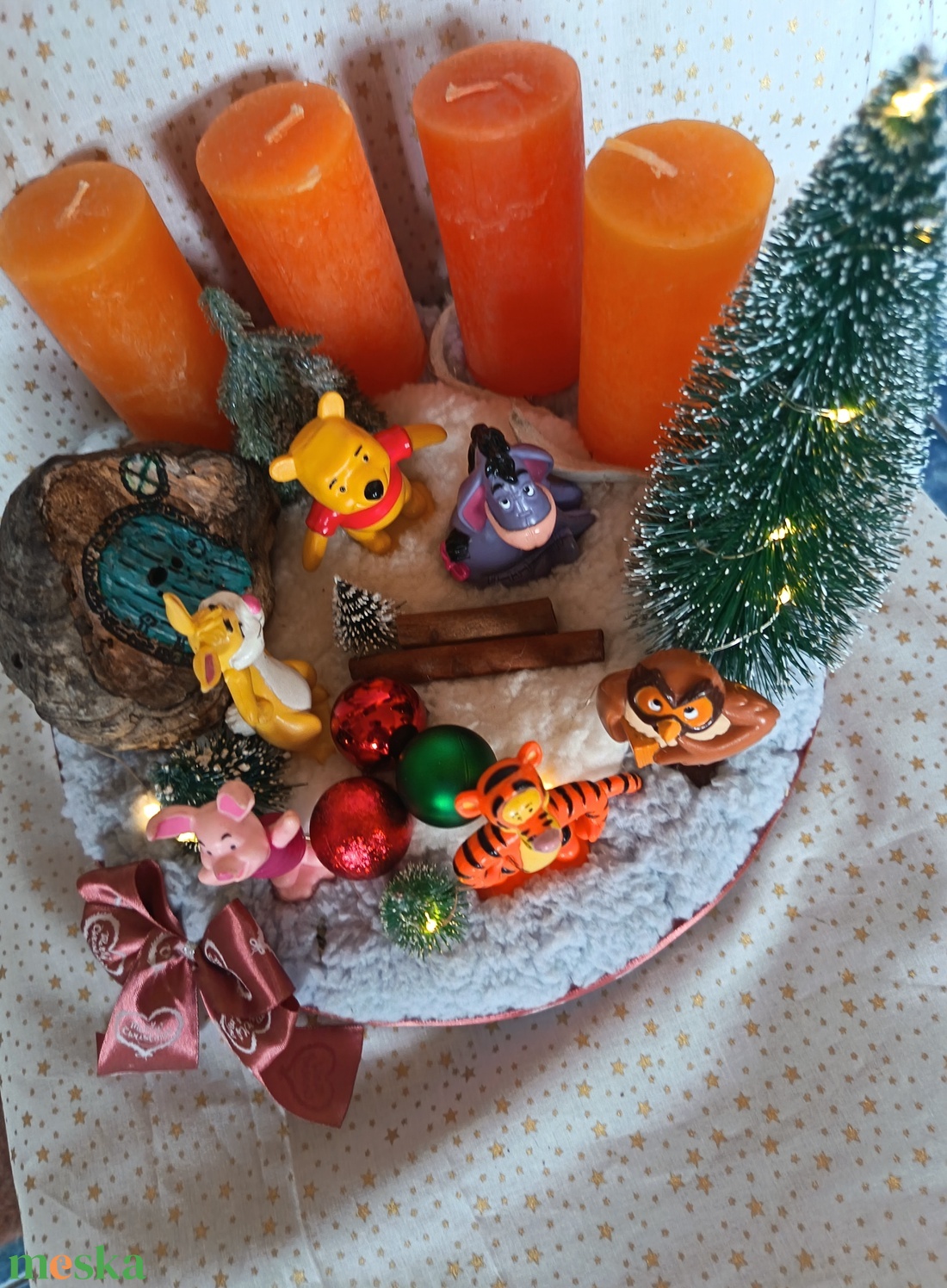 Micimackó - karácsony - adventi díszek - adventi asztaldísz - Meska.hu