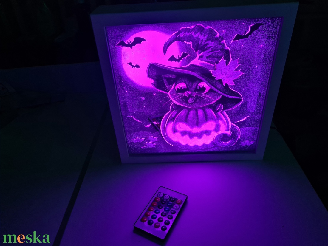 Halloween cica mintás DekorTükör - otthon & életmód - dekoráció - dísztárgy - Meska.hu