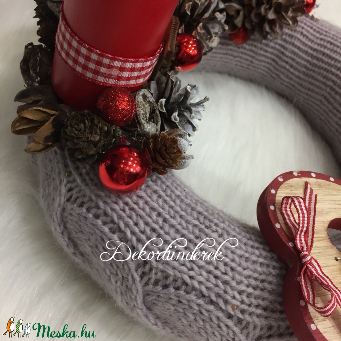 Adventi koszorú szivecskével - - Meska.hu Adventi koszorú szivecskével - - Meska.hu