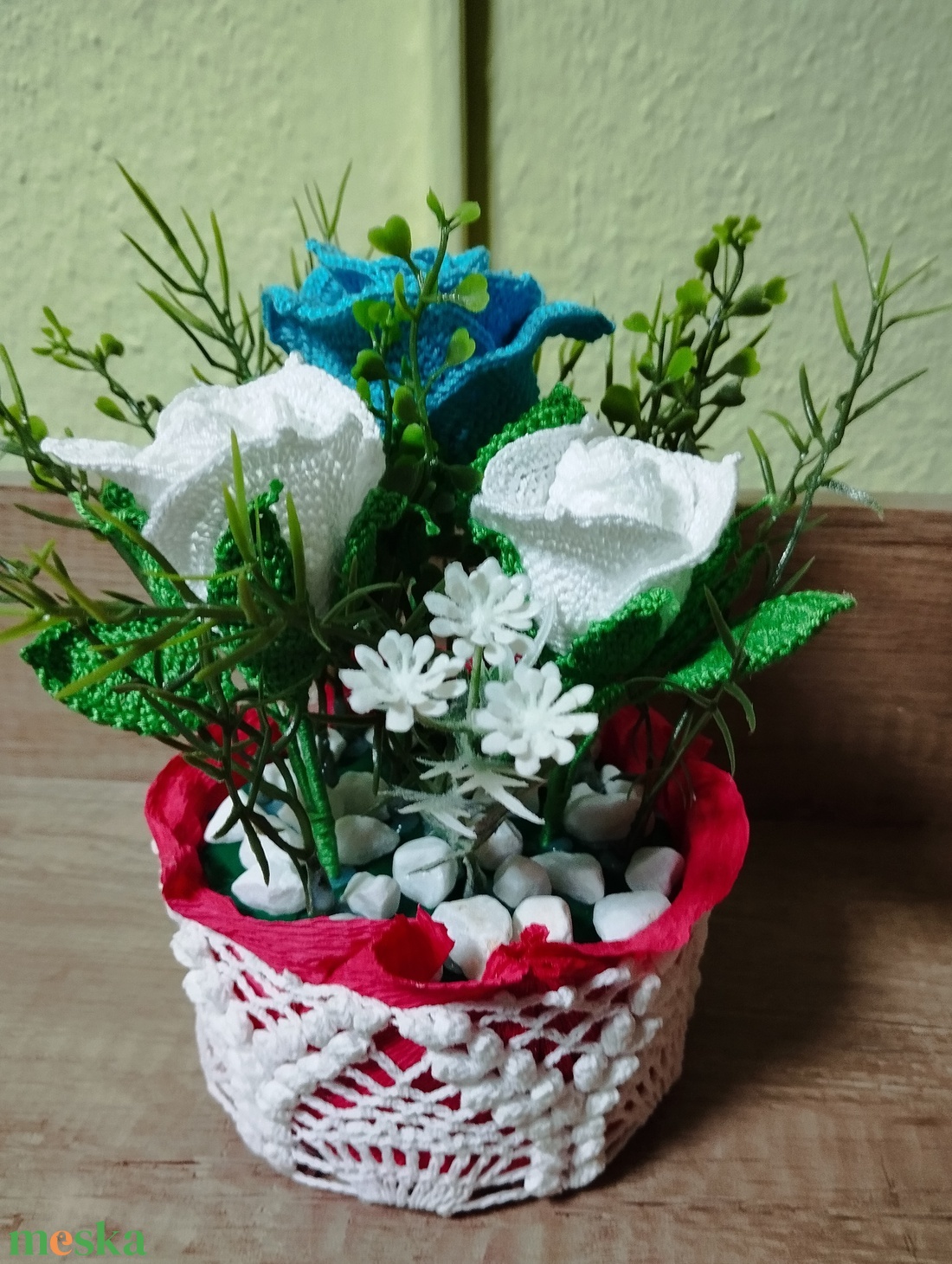 Kis rózsa kosár  - otthon & életmód - dekoráció - dísztárgy - Meska.hu