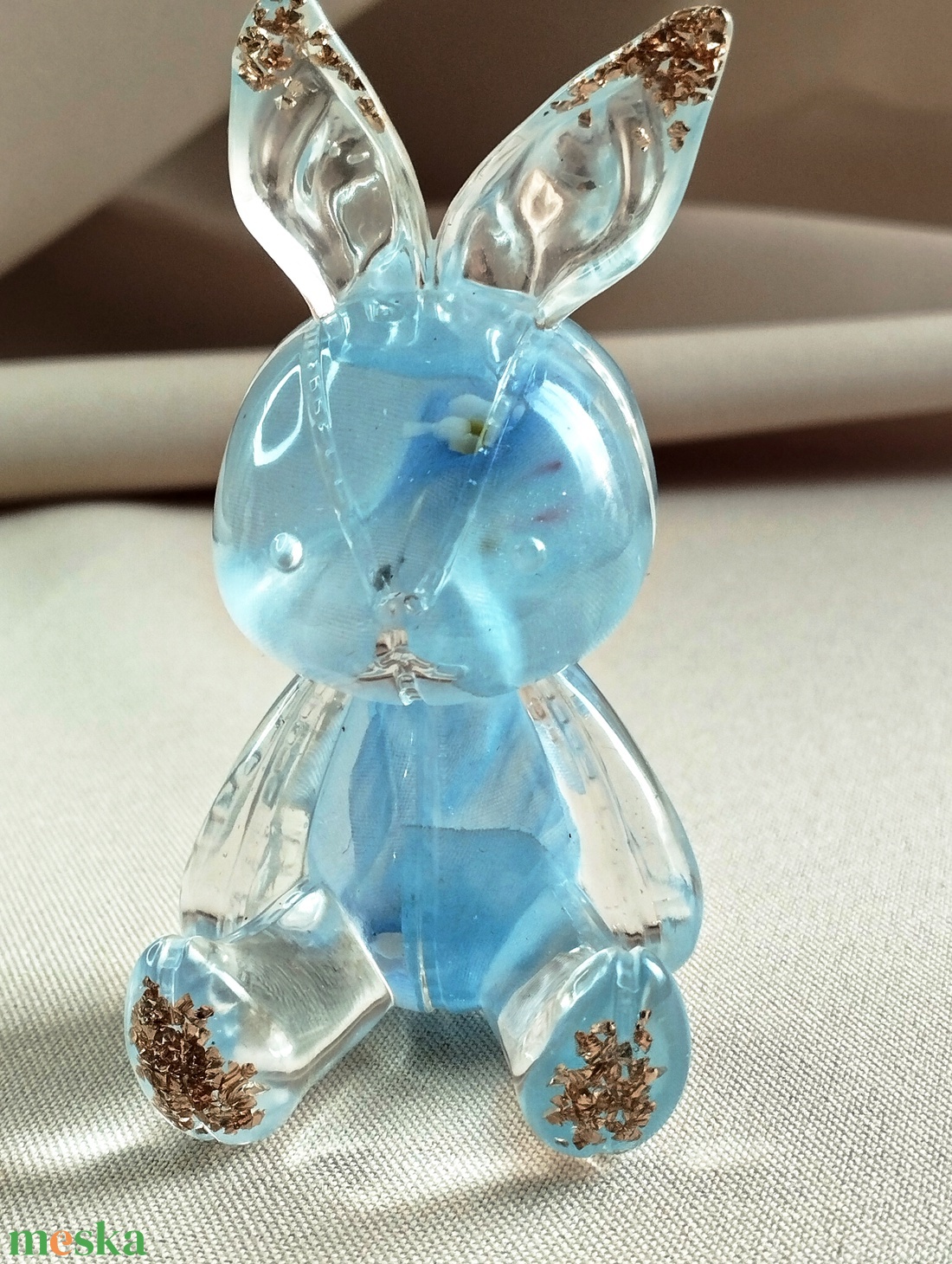 Epoxi nyuszi, kék  - otthon & életmód - dekoráció - dísztárgy - Meska.hu