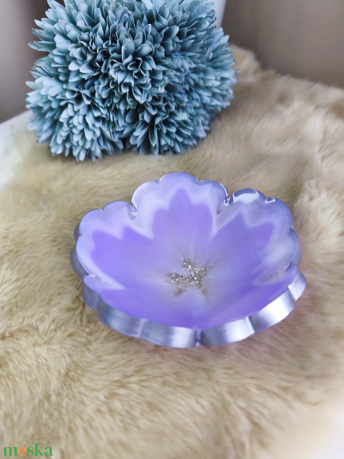 Epoxy tálka/ékszertartó, lila színű - otthon & életmód - dekoráció - dísztárgy - Meska.hu