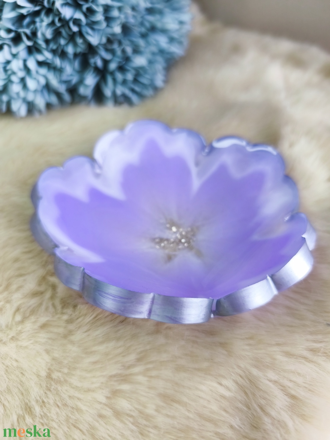 Epoxy tálka/ékszertartó, lila színű - otthon & életmód - dekoráció - dísztárgy - Meska.hu