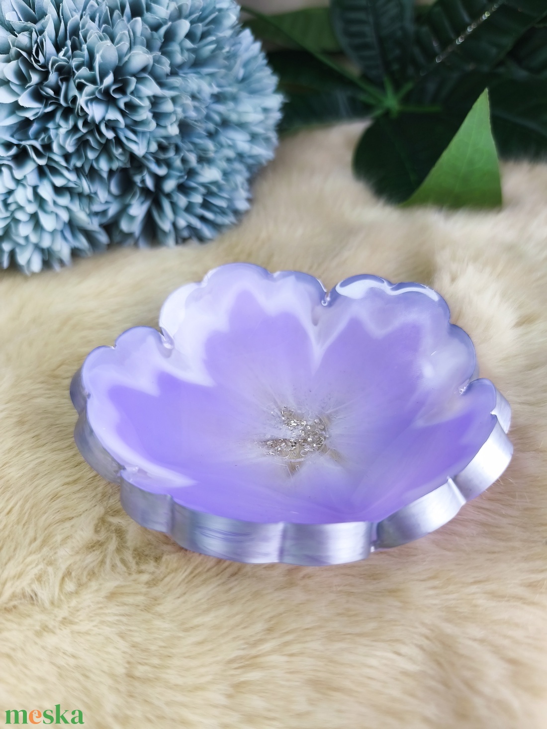 Epoxy tálka/ékszertartó, lila színű - otthon & életmód - dekoráció - dísztárgy - Meska.hu
