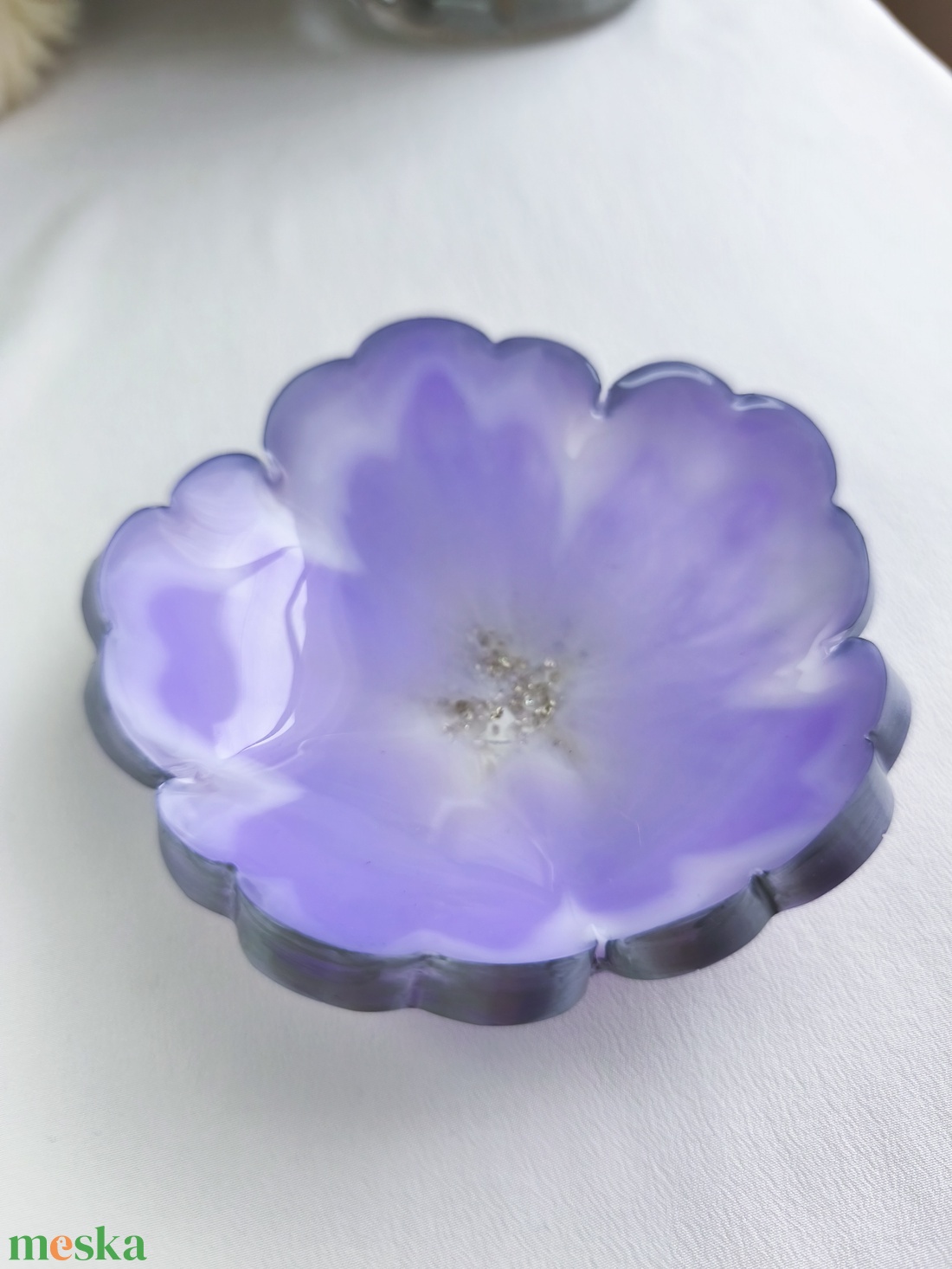 Epoxy tálka/ékszertartó, lila színű - otthon & életmód - dekoráció - dísztárgy - Meska.hu