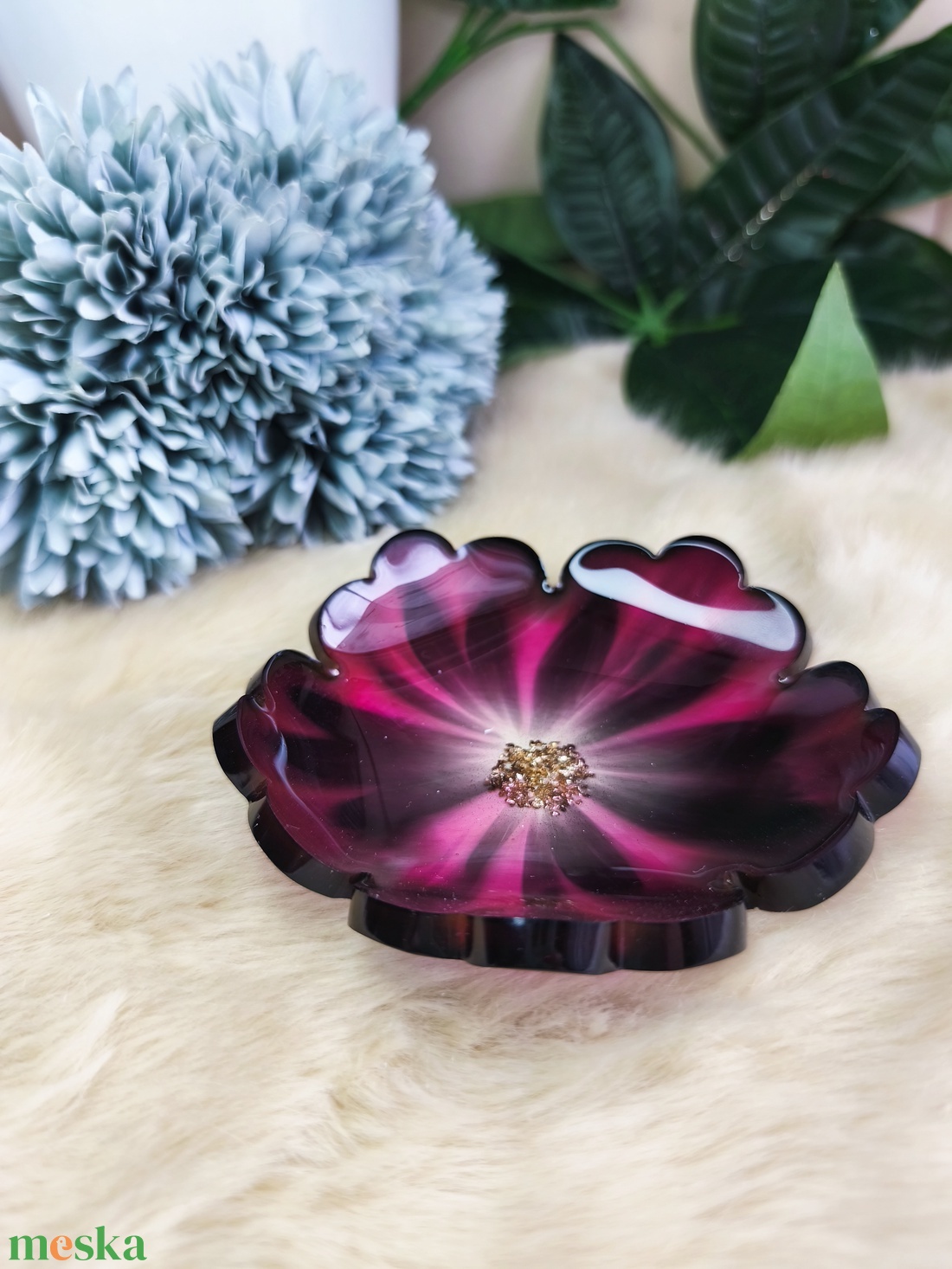 Epoxy tálka/ékszertartó, lilás-fekete  - otthon & életmód - dekoráció - dísztárgy - Meska.hu