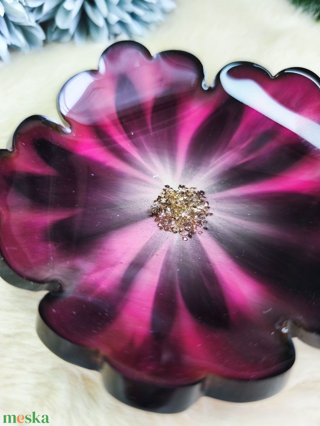 Epoxy tálka/ékszertartó, lilás-fekete  - otthon & életmód - dekoráció - dísztárgy - Meska.hu