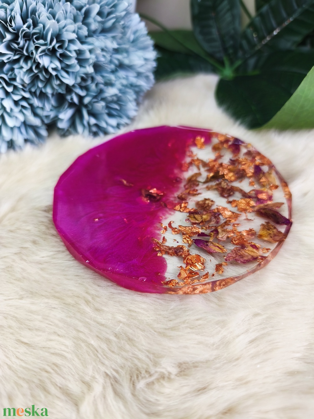 3 db Epoxy tálka, magenta-arany színű  - otthon & életmód - dekoráció - dísztárgy - Meska.hu