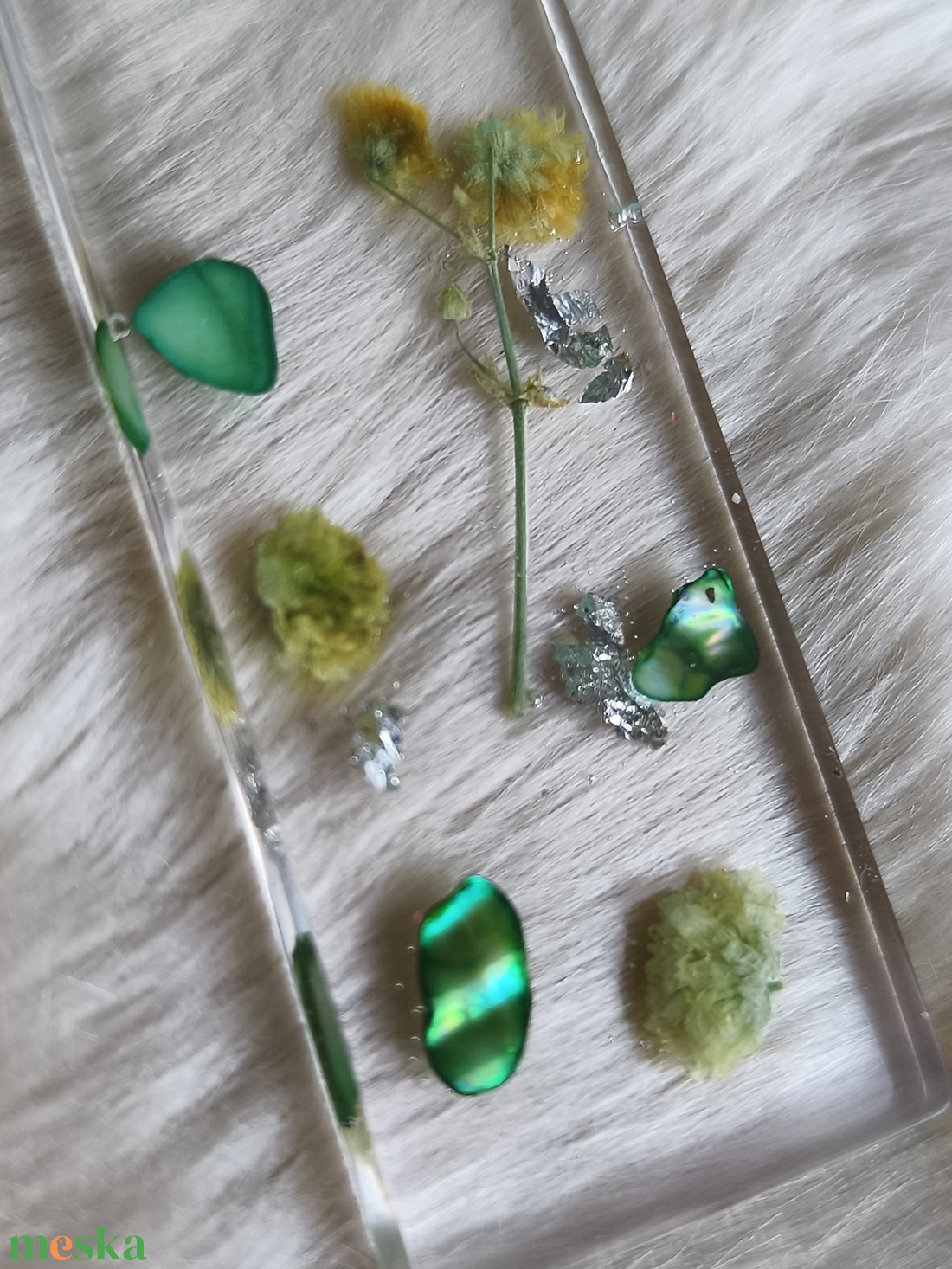 Gyönyörű epoxy könyvjelző, zöld  - otthon & életmód - dekoráció - dísztárgy - Meska.hu