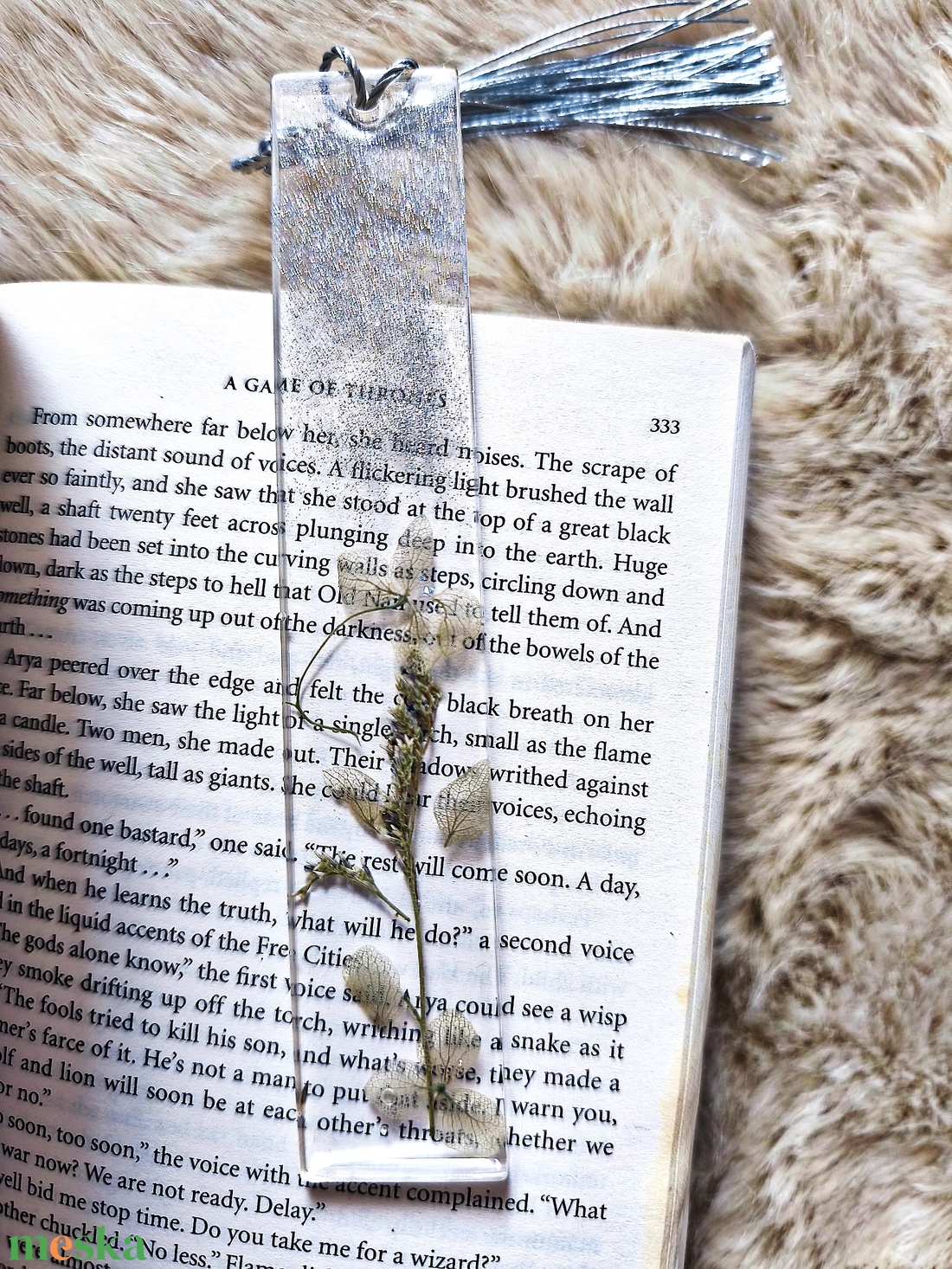 Epoxy könyvjelző, ezüstös - otthon & életmód - dekoráció - dísztárgy - Meska.hu