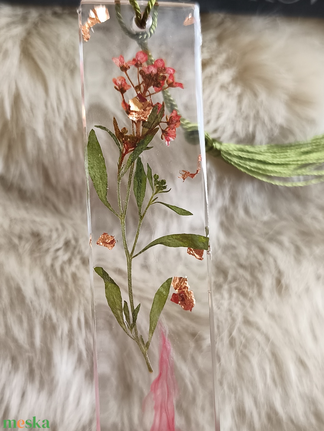 Epoxy könyvjelző, piros-zöld - otthon & életmód - dekoráció - dísztárgy - Meska.hu