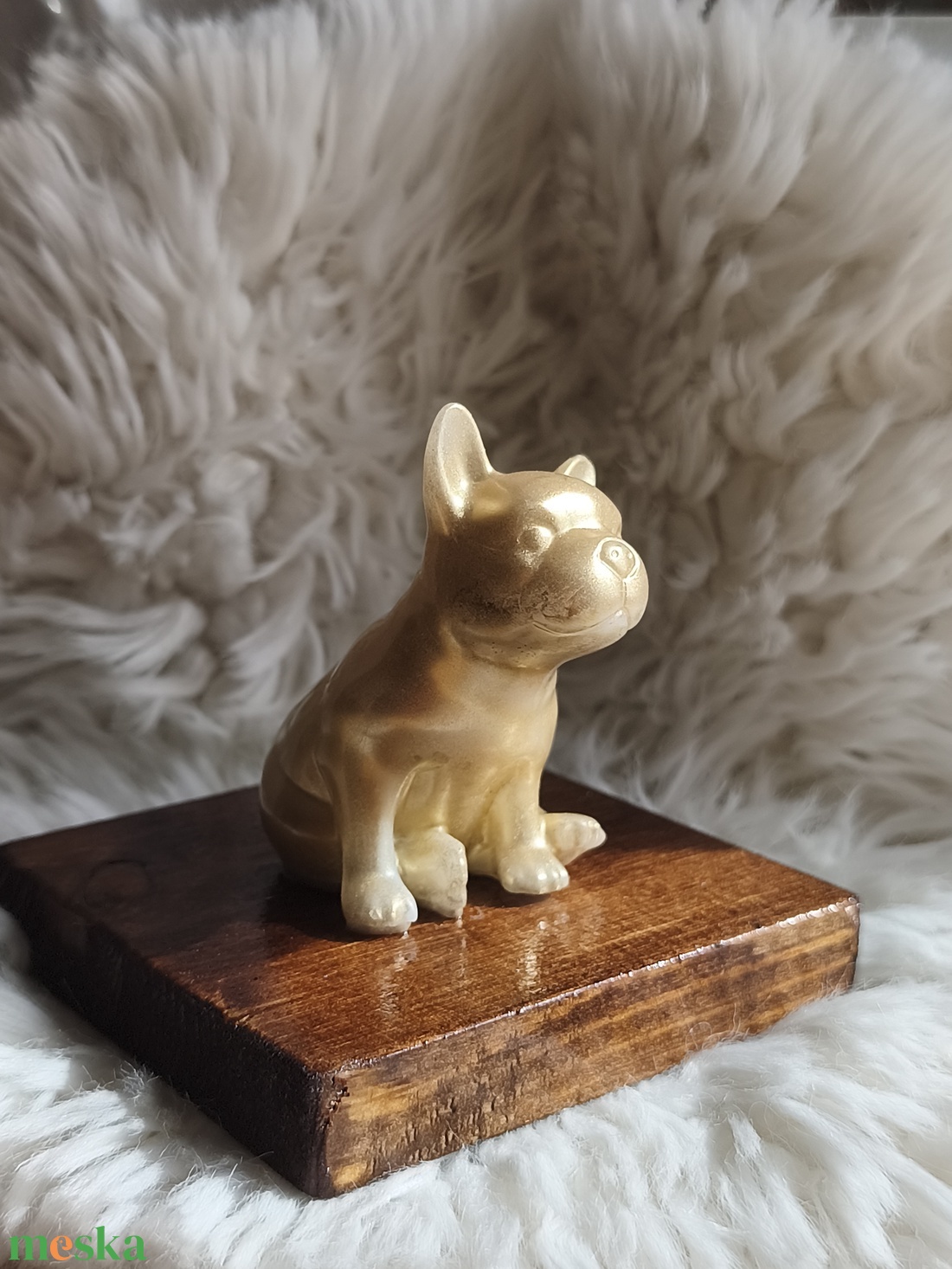 Epoxi bulldog asztaldísz, arany - otthon & életmód - dekoráció - dísztárgy - Meska.hu