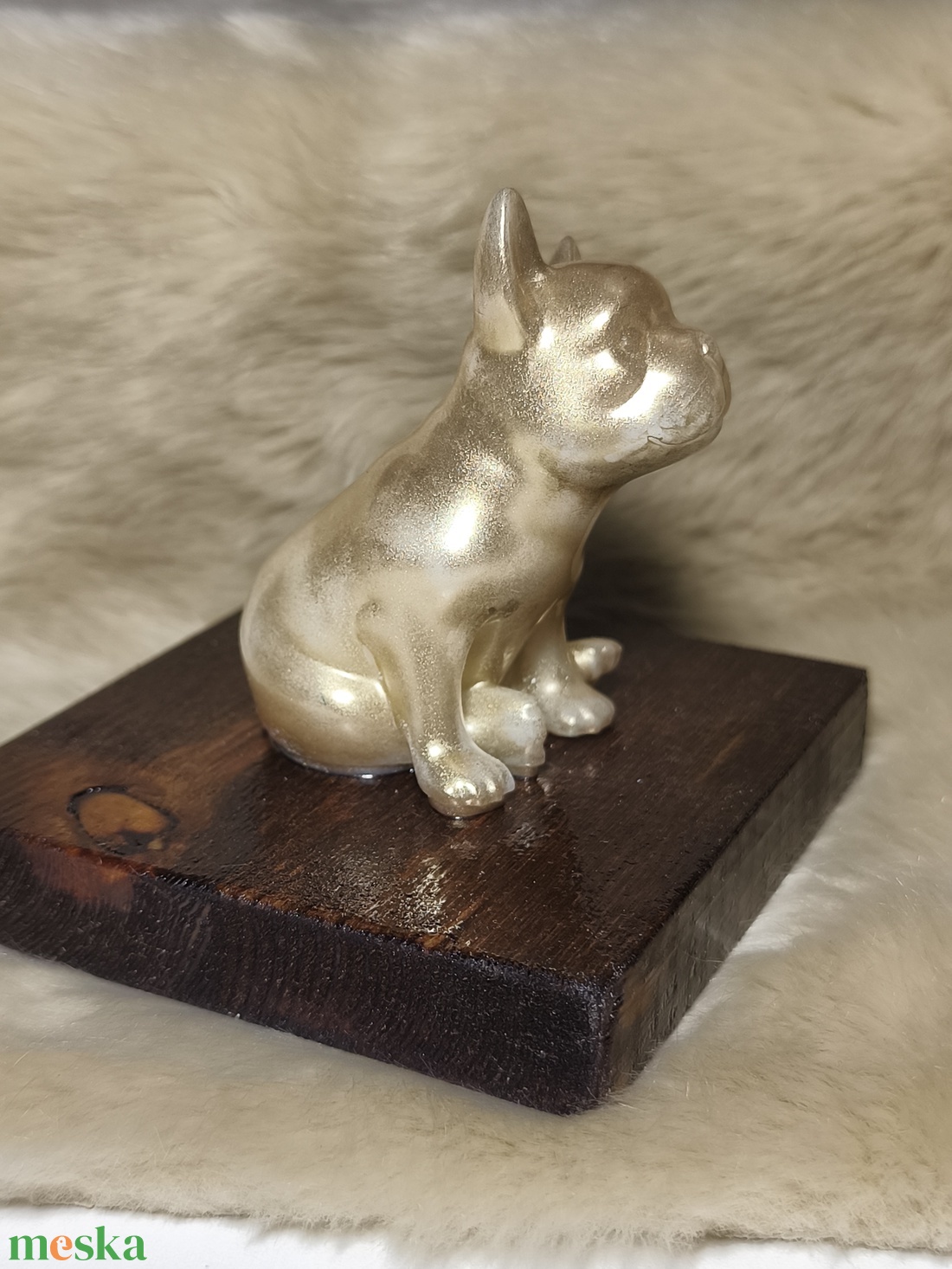 Epoxi bulldog asztaldísz, arany - otthon & életmód - dekoráció - dísztárgy - Meska.hu