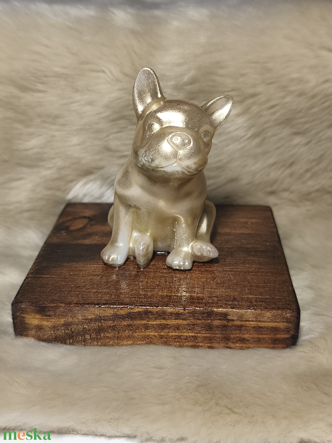 Epoxi bulldog asztaldísz, arany - otthon & életmód - dekoráció - dísztárgy - Meska.hu