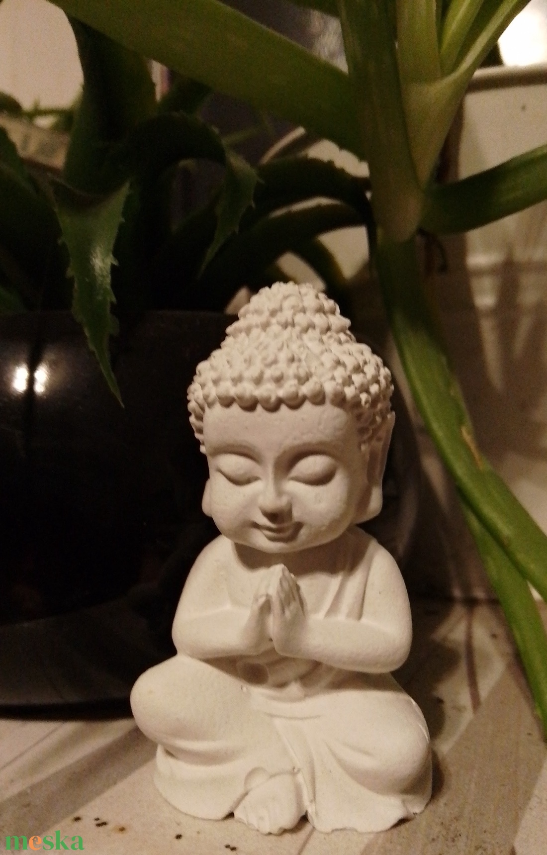 Buddha Szobor Kézzel Készített Gipsz Dekoráció  - otthon & életmód - dekoráció - asztal és polc dekoráció - könyvszobor - Meska.hu