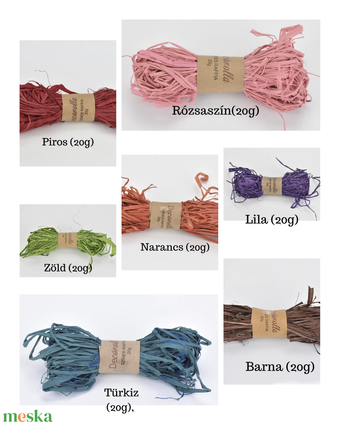 Raffia 20g választható színek (ALAPANYAGOK) 1db - kellékek & szerszámok - vegyes alapanyag - egyéb alapanyag - Meska.hu Raffia 20g választható színek (ALAPANYAGOK) 1db - kellékek & szerszámok - vegyes alapanyag - egyéb alapanyag - Meska.hu