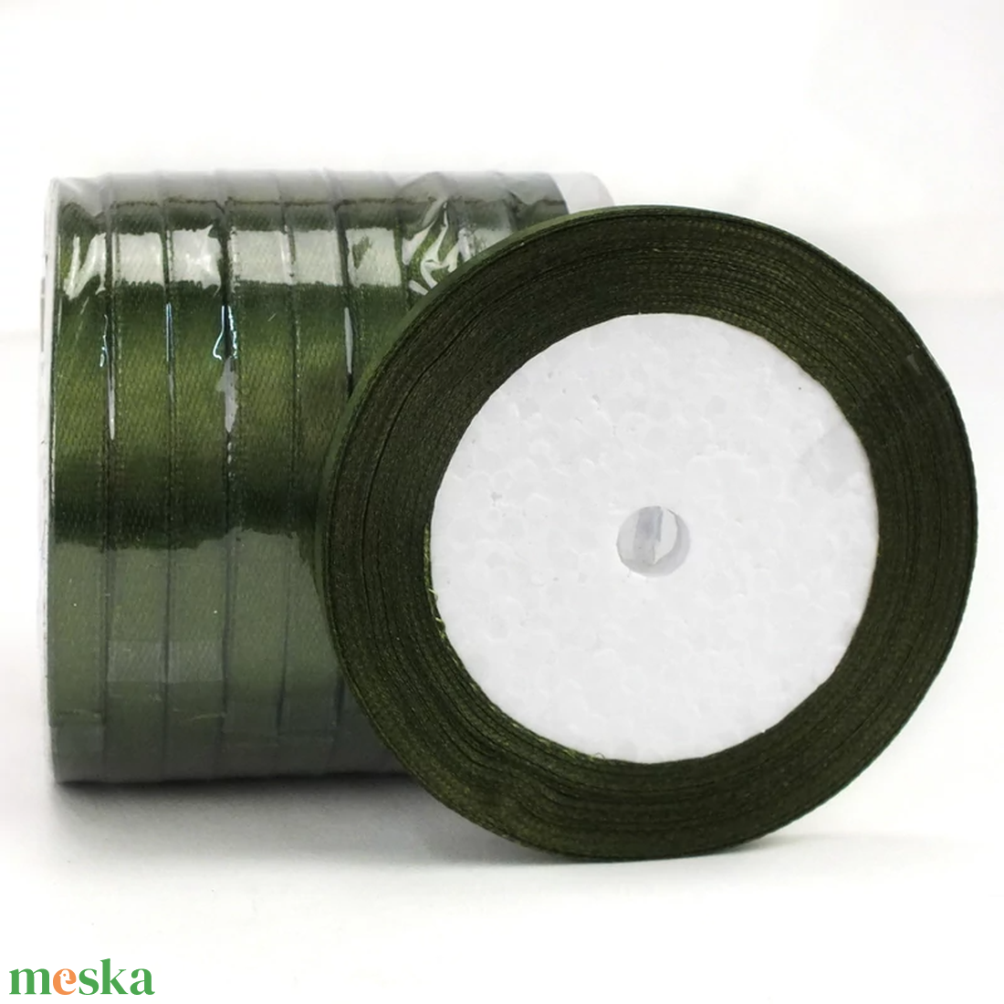 MEGAPACK Fenyőzöld szatén szalag 6mm 10 tekercs (ALAPANYAGOK) - diy (csináld magad) - egységcsomag - Meska.hu