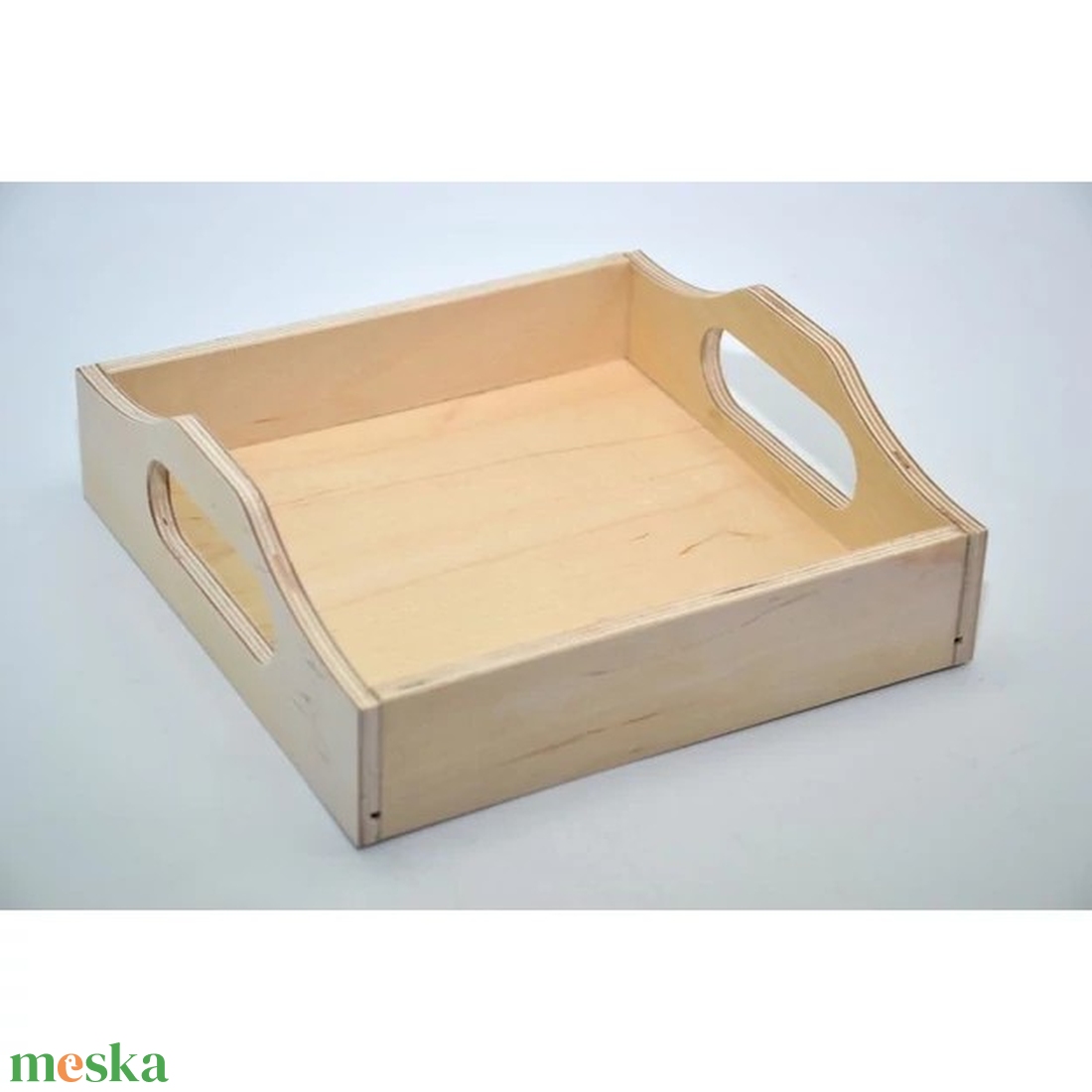 Füles fa tálca kicsi 16,5 x 16,5cm (Tálcák) - otthon & életmód - konyhafelszerelés, tálalás - tálalás - tálca - Meska.hu