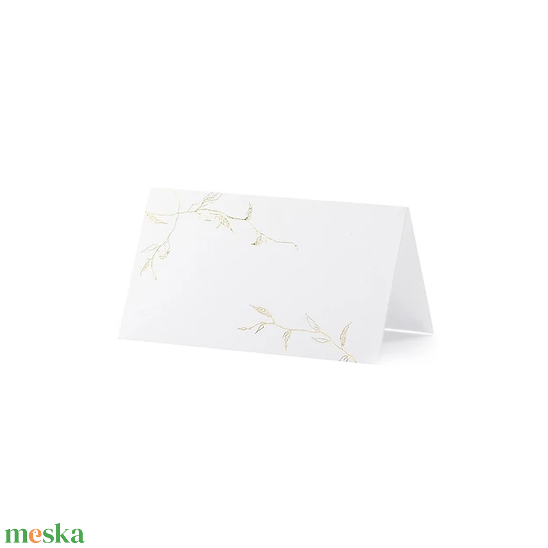Ültetőkártya asztali,fehér papíron arany futós 9,5x5,5cm 10db/cs (Asztali dekorációk és ültetés) - esküvő - dekoráció - tábla & jelzés - Meska.hu