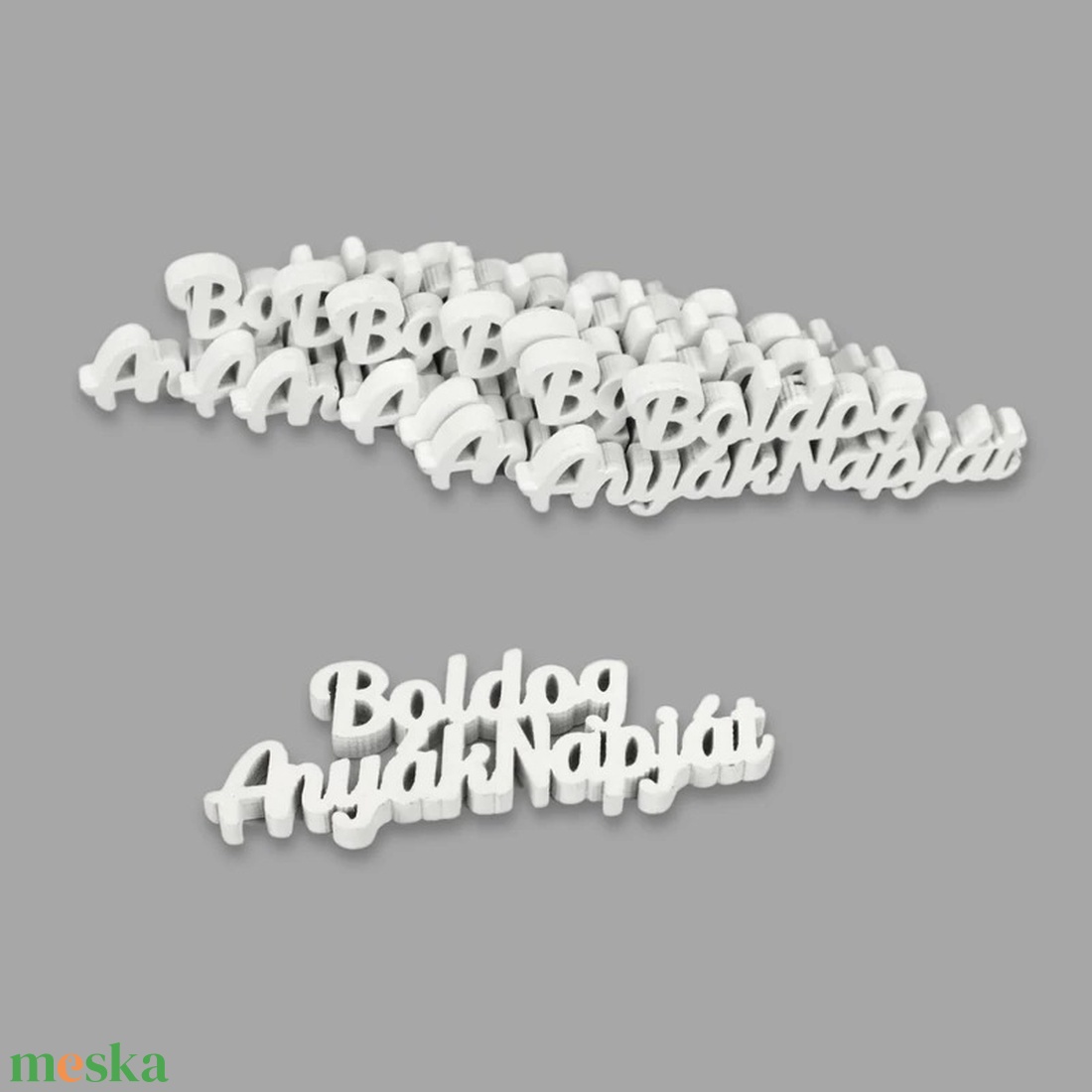 Natúr fa Boldog anyák napját felirat fehér 1db  - otthon & életmód - dekoráció - kép & falikép - táblakép - Meska.hu