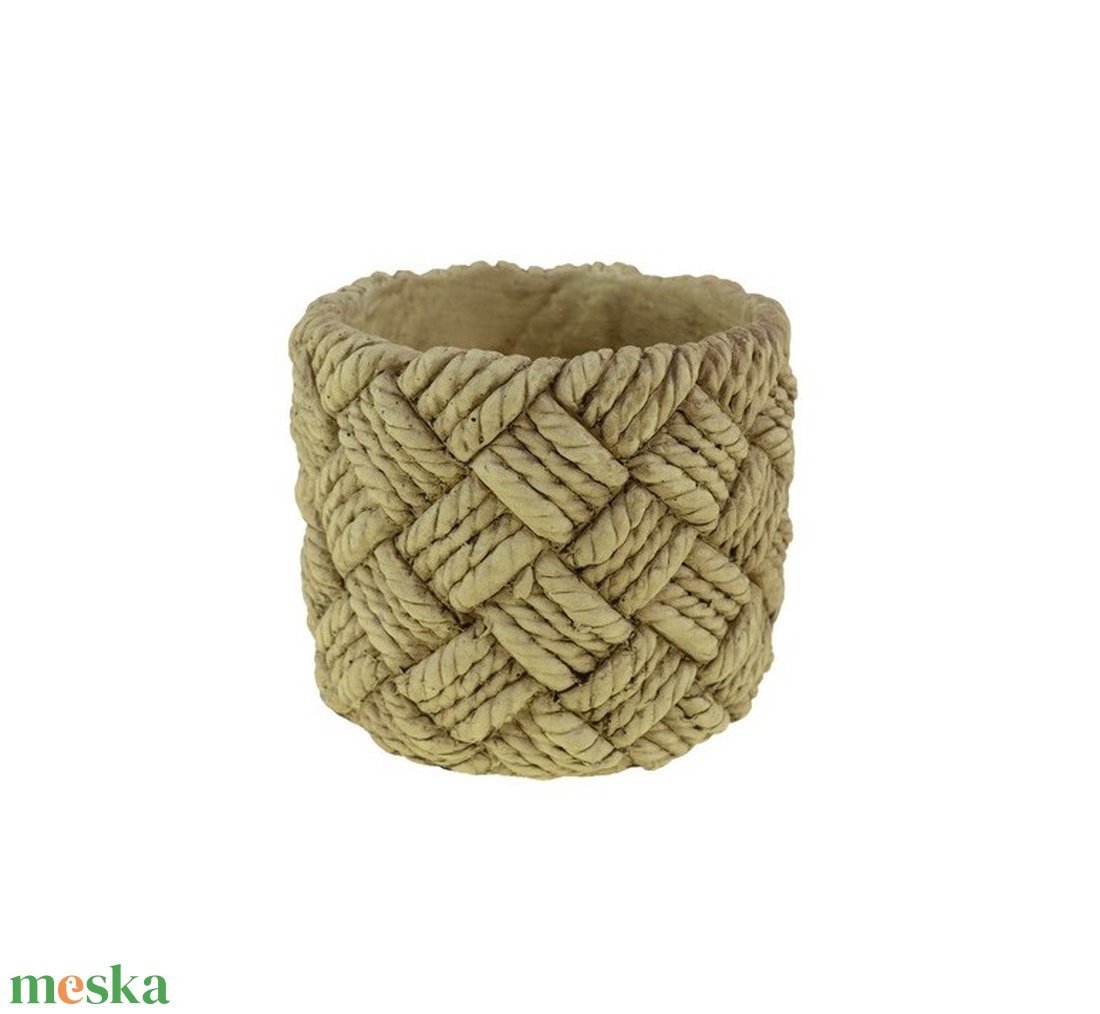 Kaspó kő 12.5x12.5x11.5cm fonott mintás barna - otthon & életmód - dekoráció - virágdísz és tartó - cserép & kaspó - Meska.hu Kaspó kő 12.5x12.5x11.5cm fonott mintás barna - otthon & életmód - dekoráció - virágdísz és tartó - cserép & kaspó - Meska.hu