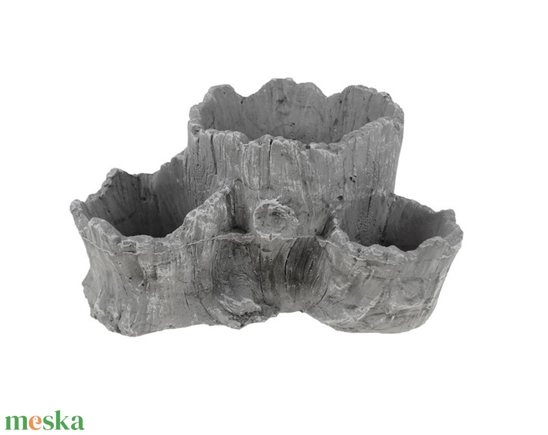 Kaspó hármas fatörzs cement 25x23x13cm szürke (Kő és cement kaspók) - otthon & életmód - dekoráció - virágdísz és tartó - cserép & kaspó - Meska.hu
