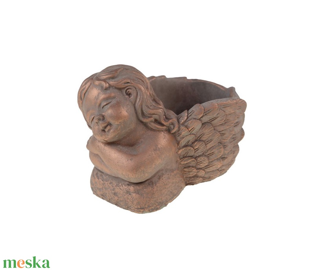 Kaspó kő 14x9.5x10.5cm ölelő angyallal arany (Kő és cement kaspók) - otthon & életmód - dekoráció - virágdísz és tartó - cserép & kaspó - Meska.hu