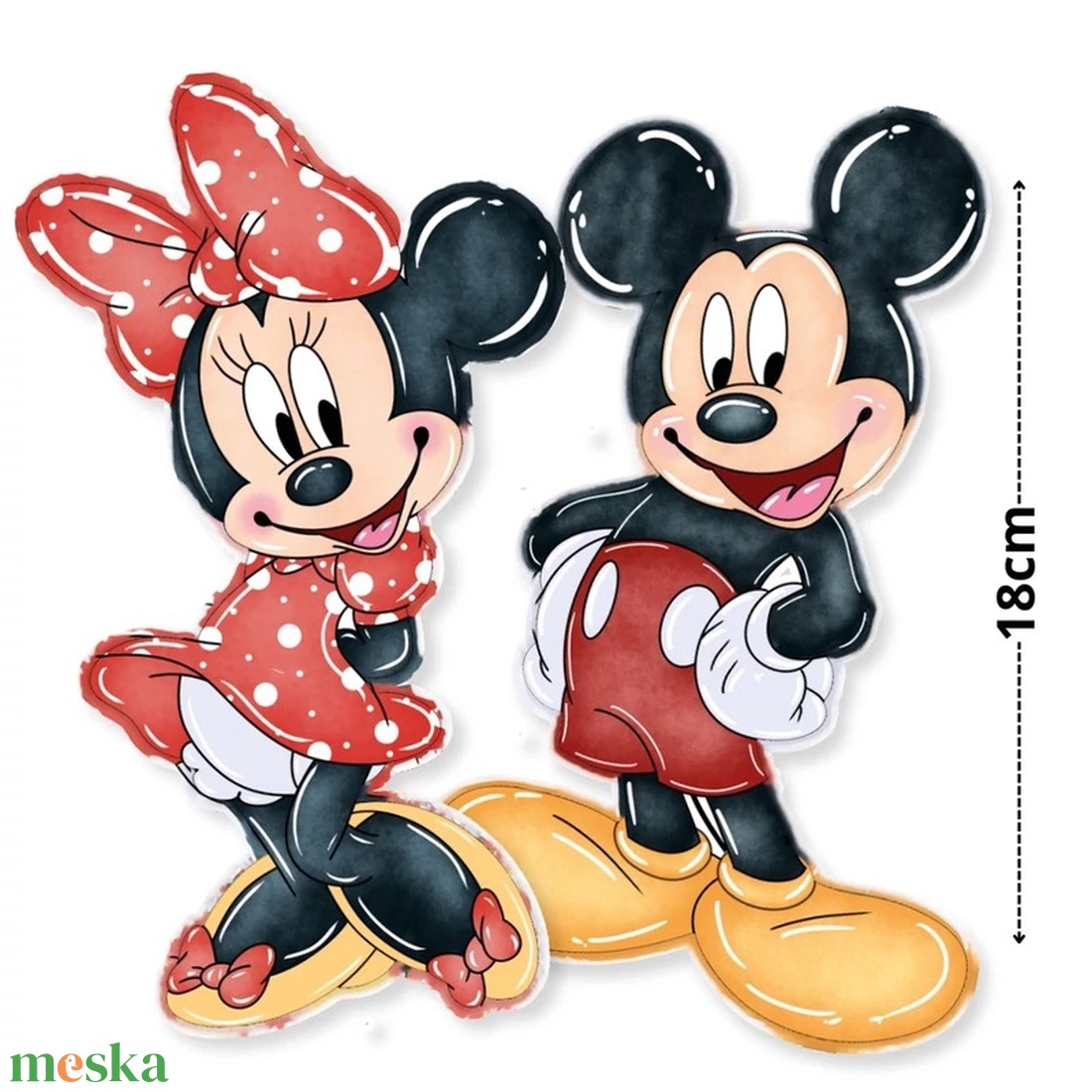 Nyomtatott dekorkarton - Mickey és Minnie - piros 18cm 2db/csomag (KÉZMŰVES ALAPANYAGOK) - kellékek & szerszámok - dekorációs kellékek - egyéb kellékek - Meska.hu