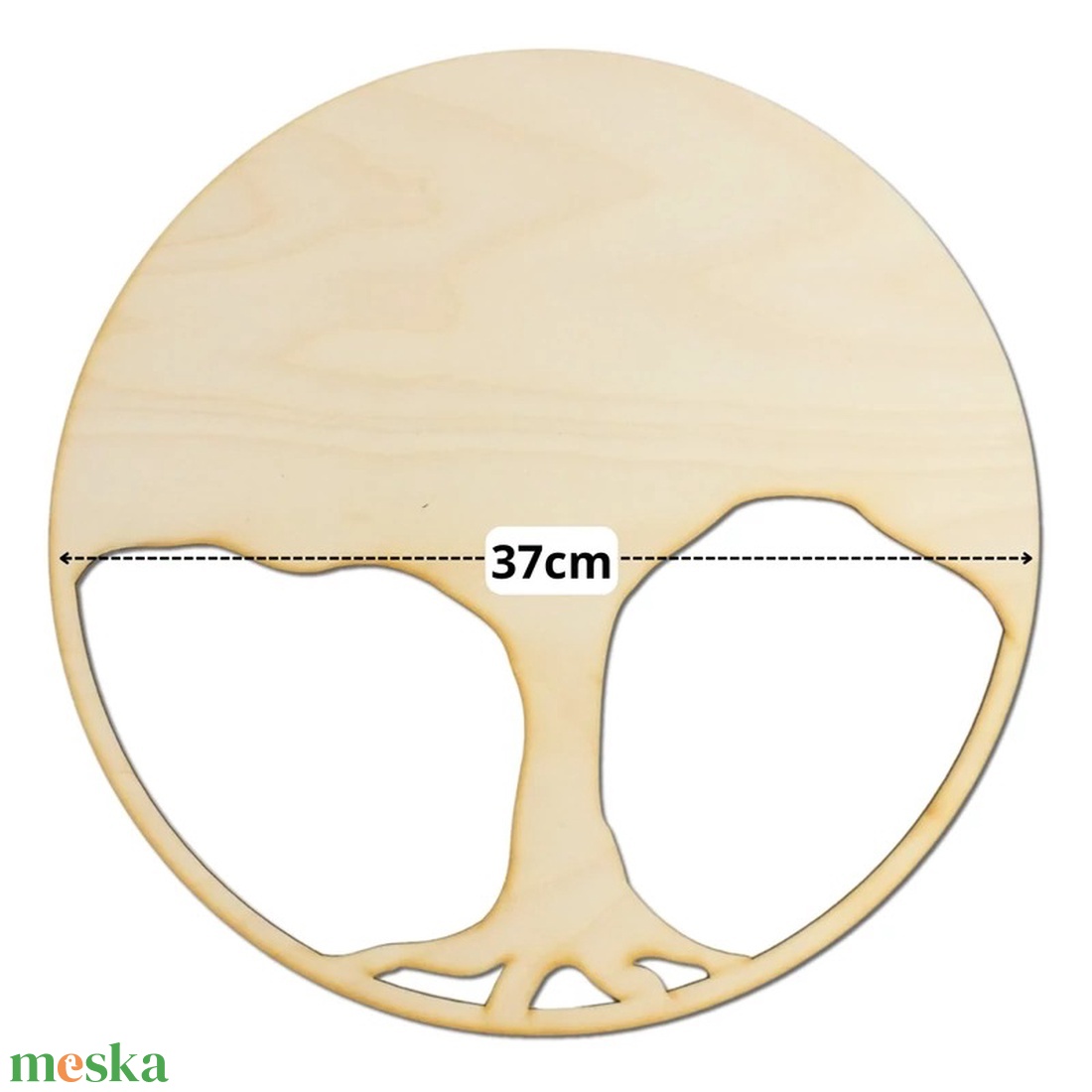 Natúr fa - Dekorálható DIY fa alap 37cm - karcsú fa gyökérzettel moha fa kép készítéshez alapanyag 1 db  - kellékek & szerszámok - fa - rétegelt lemez, fa alap - Meska.hu
