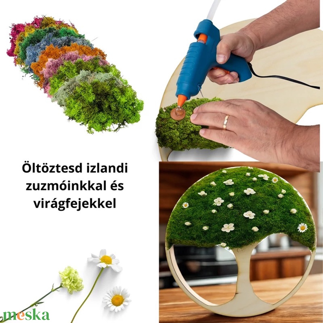 Natúr fa - Dekorálható DIY fa alap 37cm - karcsú fa gyökérzettel moha fa kép készítéshez alapanyag 1 db  - kellékek & szerszámok - fa - rétegelt lemez, fa alap - Meska.hu