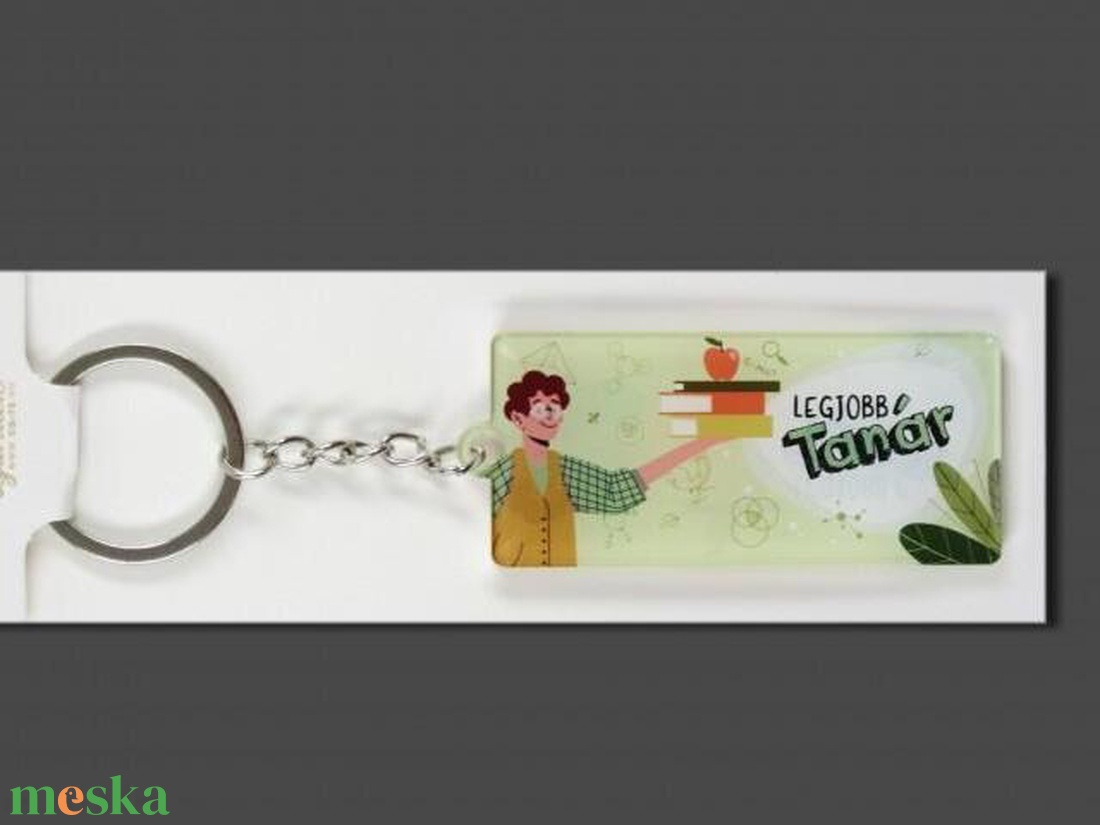 Kulcstartó Legjobb tanár zöld 7,5cm - táska & tok - kulcstartó & táskadísz - kulcstartó - Meska.hu