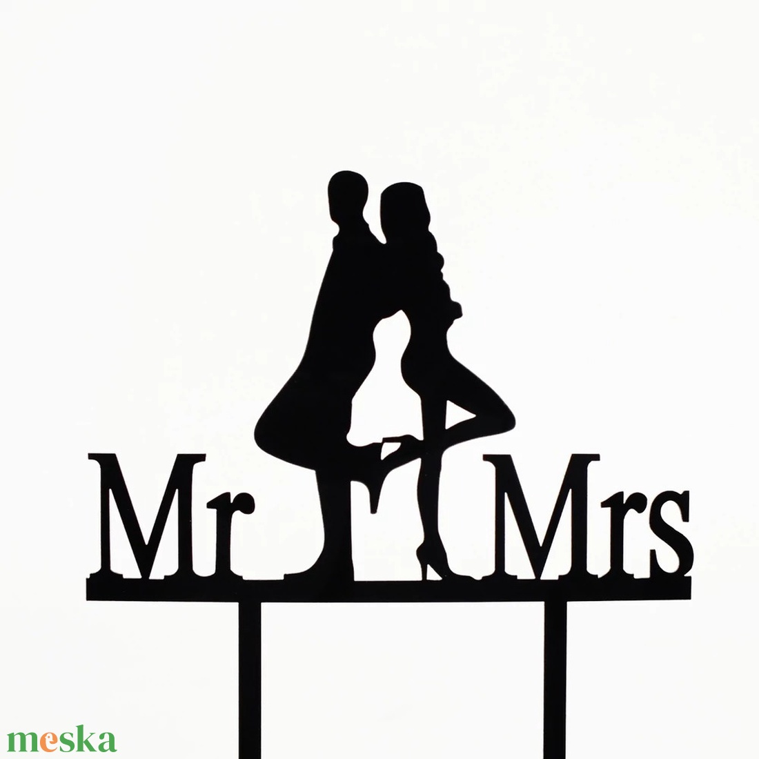 Esküvői tortadísz Mr. és Mrs. filmes- fekete vagy fehér színben 1 db  - esküvő - dekoráció - sütidísz - Meska.hu