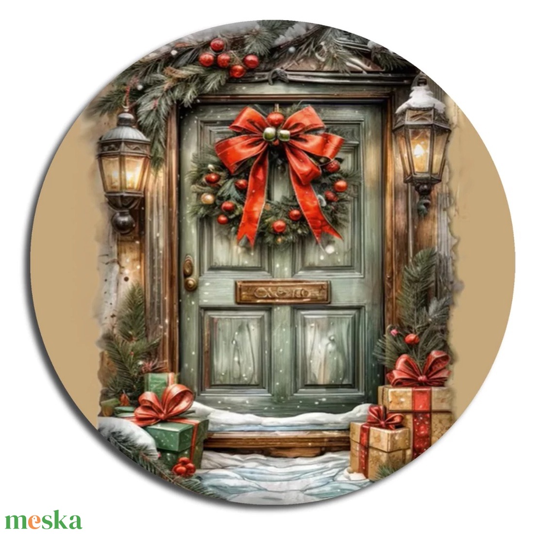 Nyomtatott fa tábla koszorú közép - Karácsonyi piros-zöld téma koszorú közép 11,8cm - kellékek & szerszámok - dekorációs kellékek - koszorú, koszorúalap - Meska.hu Nyomtatott fa tábla koszorú közép - Karácsonyi piros-zöld téma koszorú közép 11,8cm - kellékek & szerszámok - dekorációs kellékek - koszorú, koszorúalap - Meska.hu