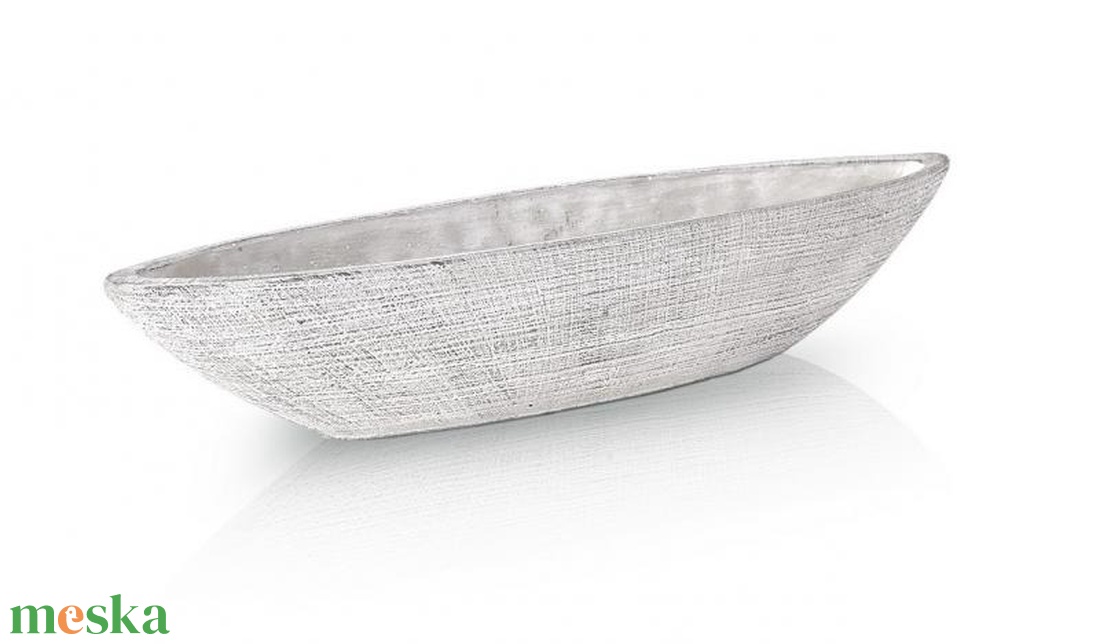 Kaspó kerámia csónak alakú 38x11x10cm szürke (Kő és cement kaspók) - otthon & életmód - vallás - temetkezési tárgy - sírtálak - Meska.hu