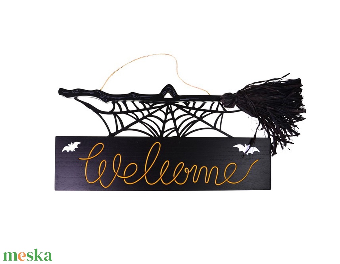 Dekoráció fa bosziseprűs 52x3x22,5cm LED-es fekete (Halloween dekorációk és díszek) - otthon & életmód - dekoráció - ajtó- és ablak dekoráció - ajtódísz & kopogtató - Meska.hu