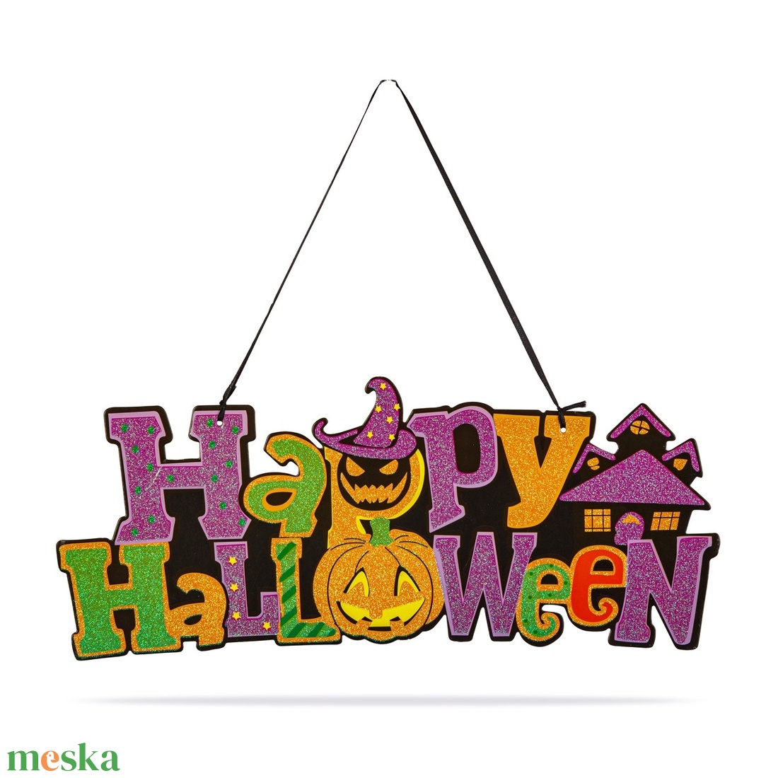 Halloween-i dekoráció -akasztható Happy Halloween felirat (Halloween dekorációk és díszek) - otthon & életmód - dekoráció - ajtó- és ablak dekoráció - ajtódísz & kopogtató - Meska.hu