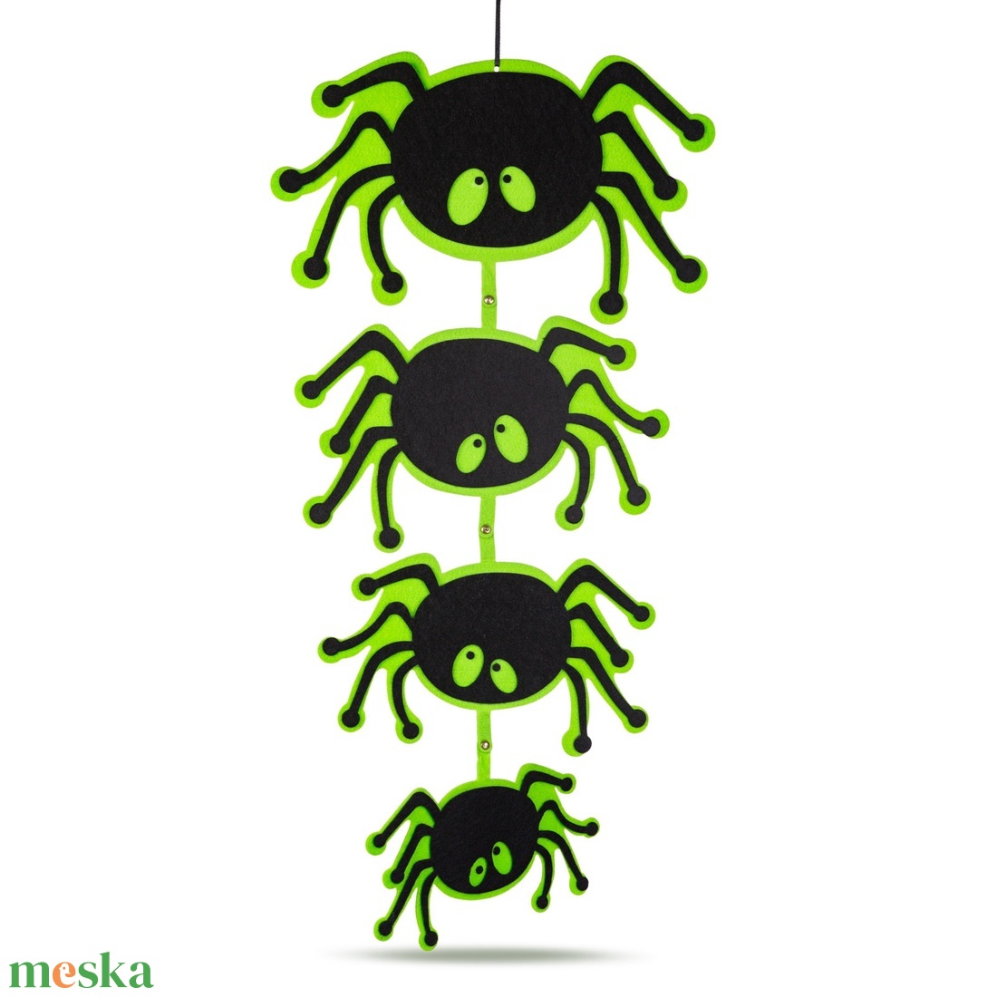 Halloween-i dekoráció - pók - akasztható - filc - 63 x 32 cm - otthon & életmód - dekoráció - halloween - halloweeni ajtódíszek és ablakdíszek - Meska.hu
