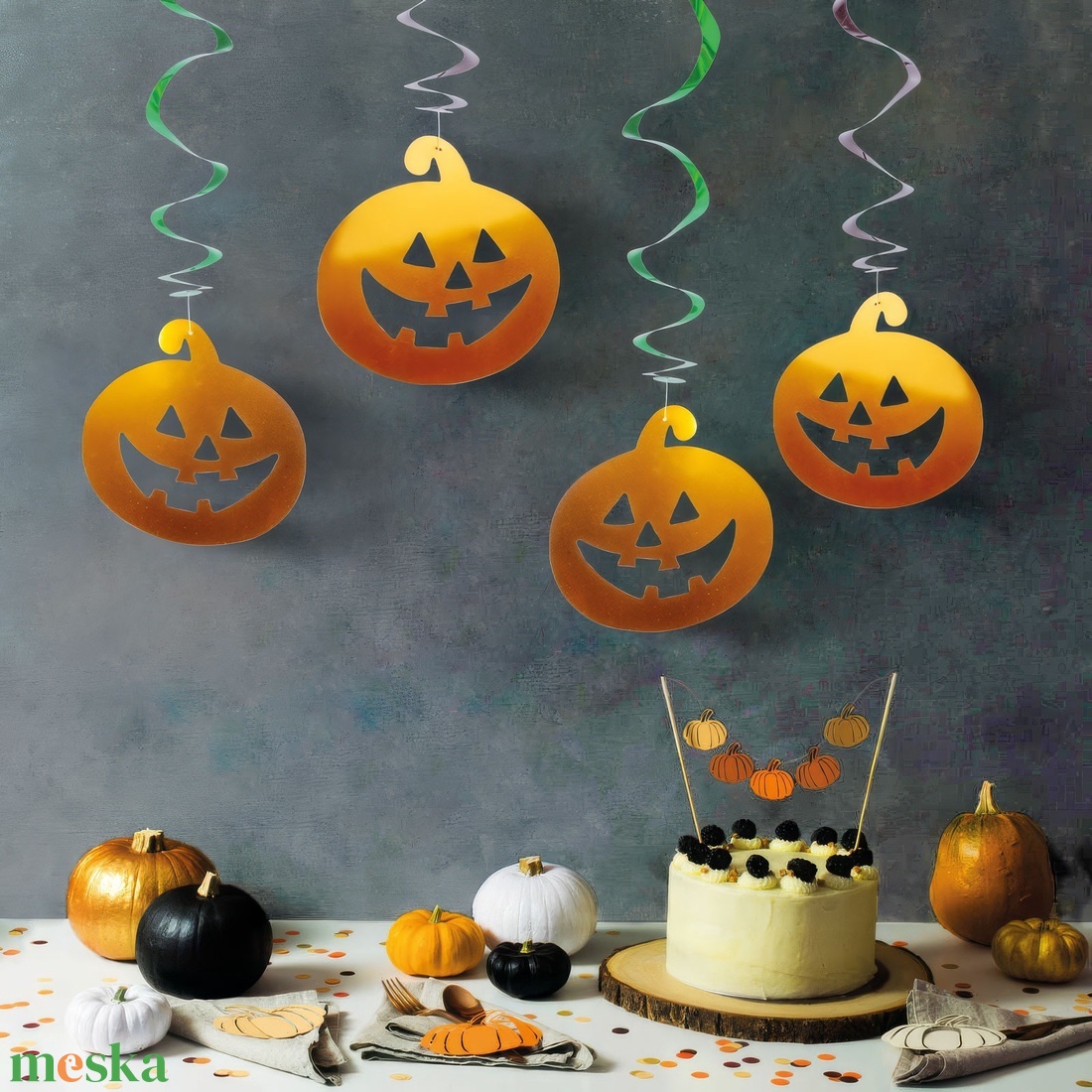 Halloween-i dekoráció szett - 12 db tök, szellem - csillogó spirál akasztó - otthon & életmód - dekoráció - halloween - halloweeni ajtódíszek és ablakdíszek - Meska.hu Halloween-i dekoráció szett - 12 db tök, szellem - csillogó spirál akasztó - otthon & életmód - dekoráció - halloween - halloweeni ajtódíszek és ablakdíszek - Meska.hu