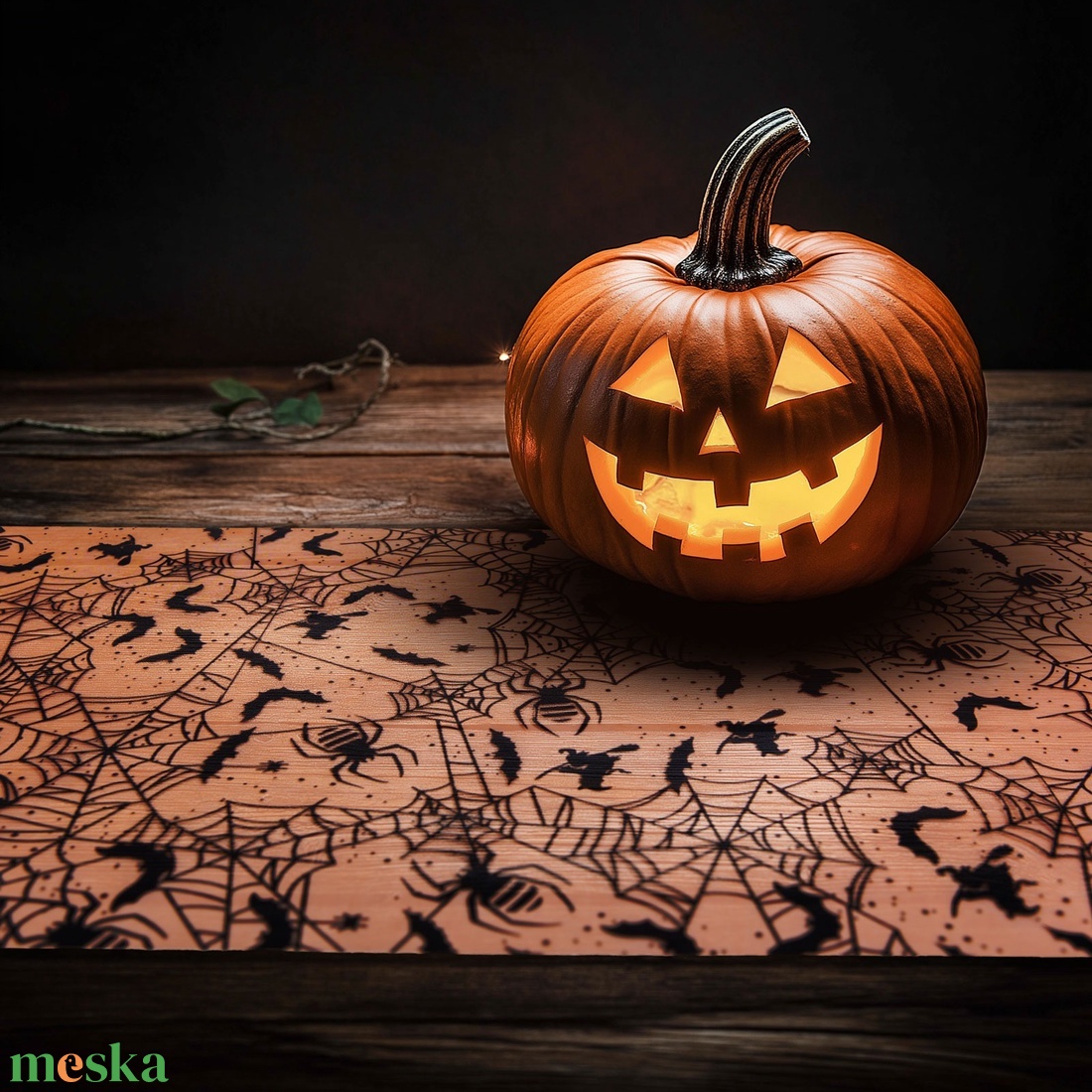 Asztalterítő futó - halloween-i motívumokkal - 180 x 28 cm - otthon & életmód - dekoráció - halloween - halloweeni asztaldísz - Meska.hu