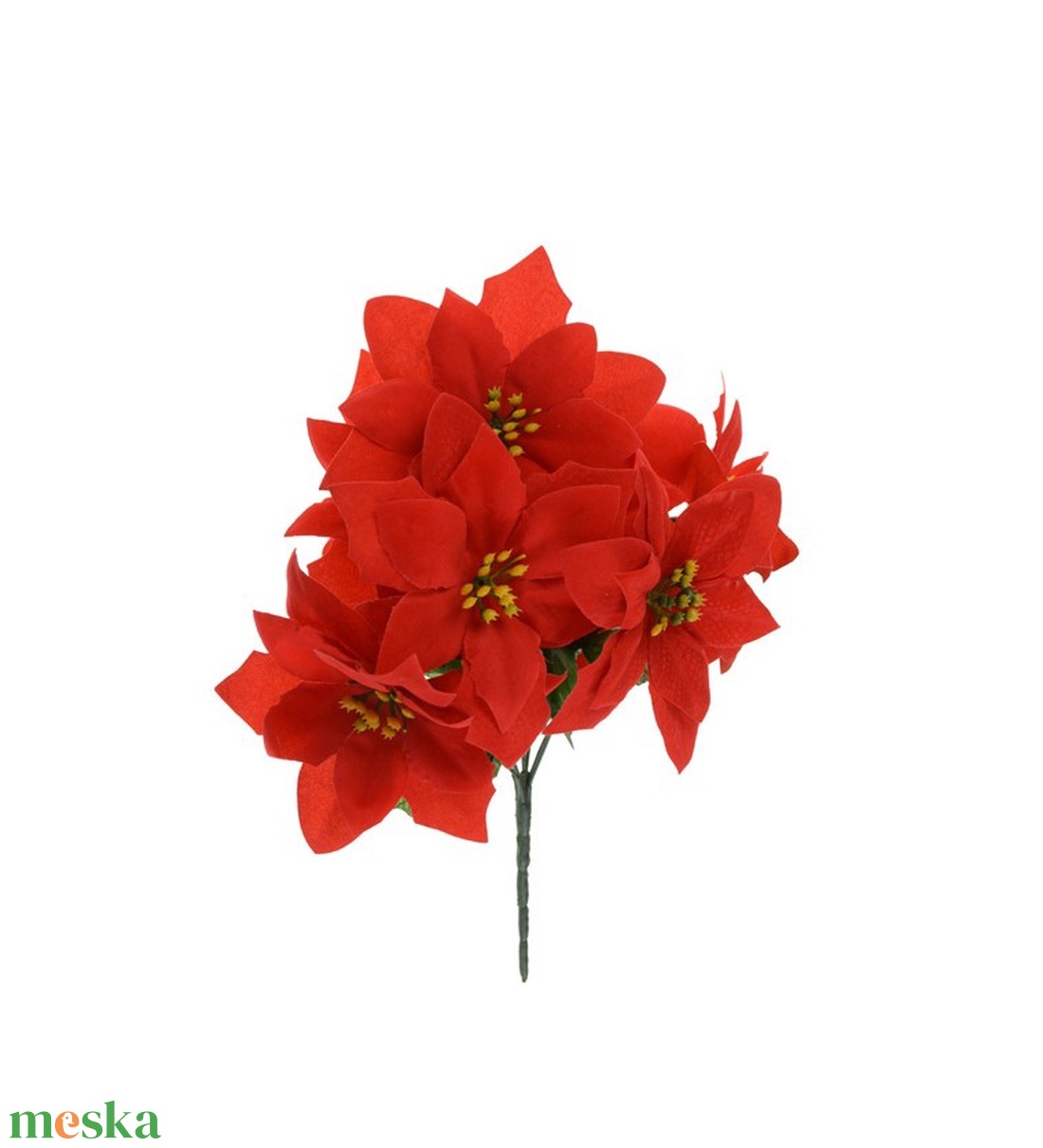Selyemvirág mikulásvirág csokor 30CM 7fej piros (Selyemvirágok) - karácsony - adventi díszek - adventi koszorú - Meska.hu
