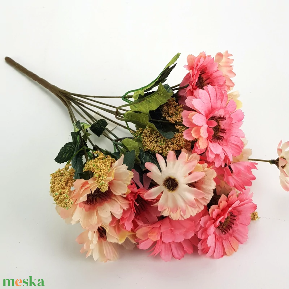 Gerbera csokor rózsaszín (Selyemvirágok) - otthon & életmód - dekoráció - virágdísz és tartó - csokor & virágdísz - Meska.hu