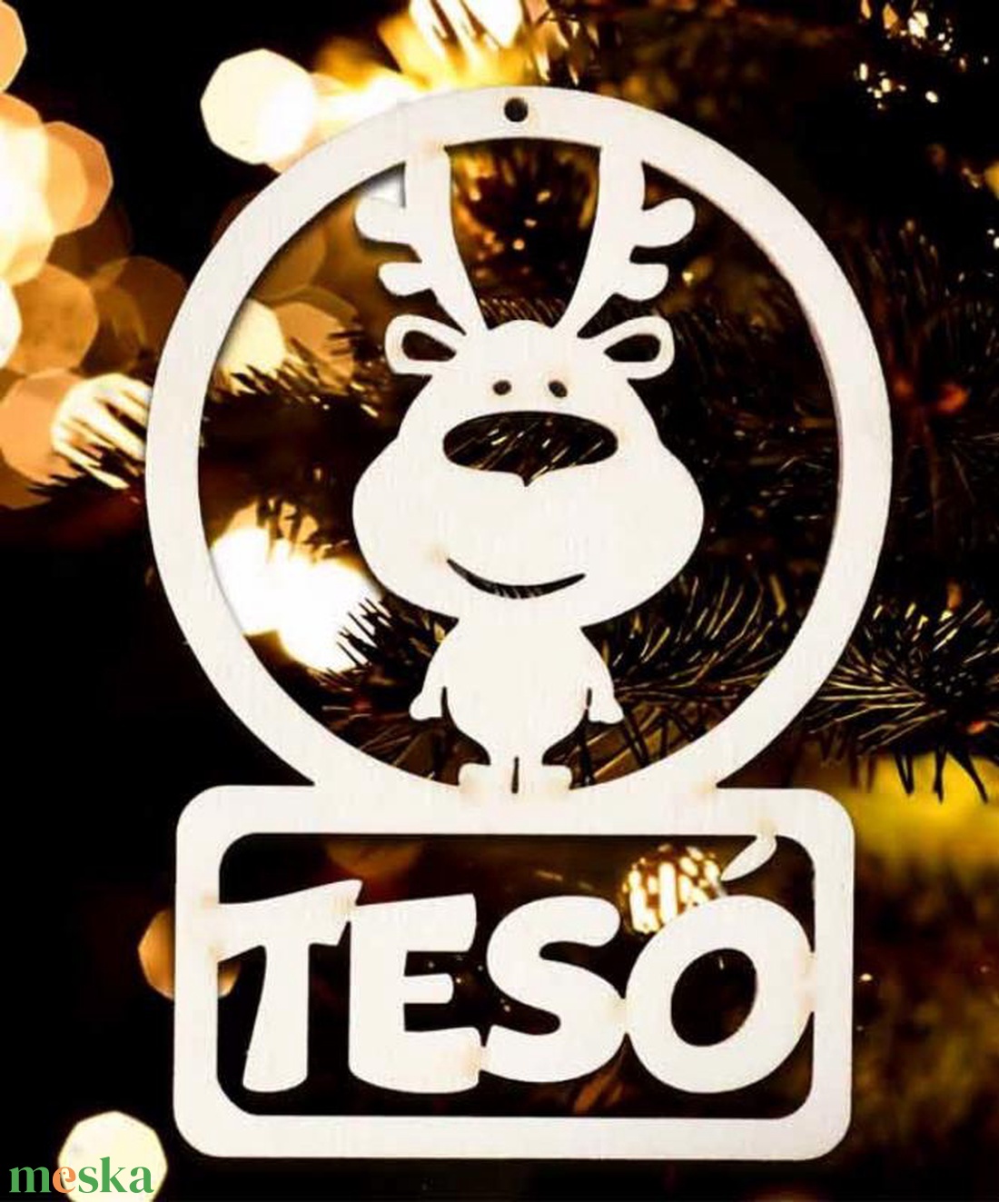 Karácsonyi Díszgömb - Rénszarvas  Karácsonyfa dísz  Karácsonyi ajándék (Egyedi karácsonyi ajándékok) - karácsony - karácsonyi lakásdekoráció - karácsonyi ajtódíszek - Meska.hu