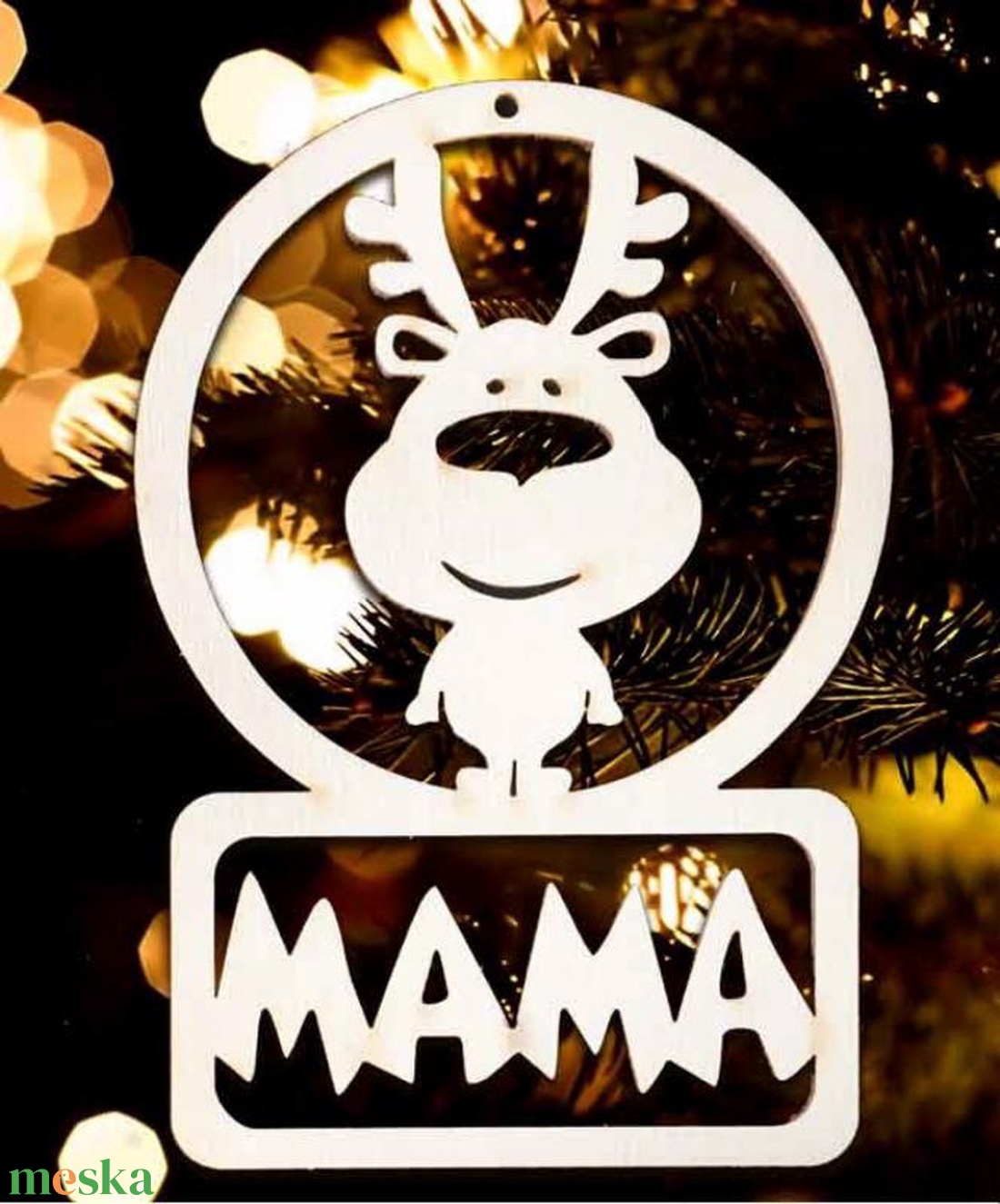 Karácsonyi Díszgömb - Rénszarvas  Karácsonyfa dísz  Karácsonyi ajándék (Egyedi karácsonyi ajándékok) - karácsony - karácsonyi lakásdekoráció - karácsonyi ajtódíszek - Meska.hu